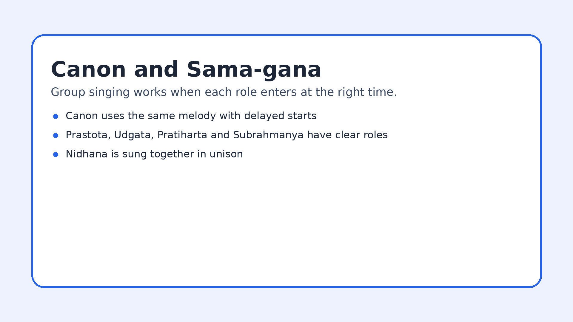 Class 7 Arts Chapter 5 canon singing and Sama gana teamwork roles