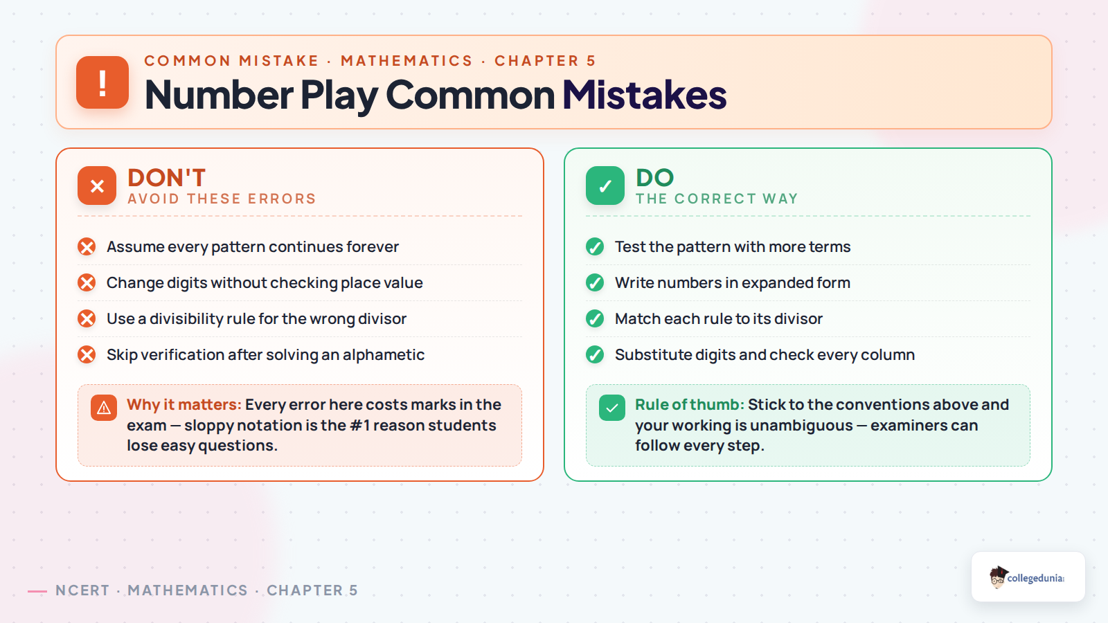 Common Number Play mistakes and correct methods