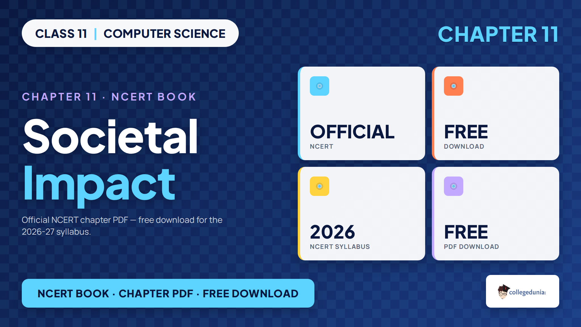 NCERT Class 11 Computer Science Chapter 11 Societal Impact book PDF