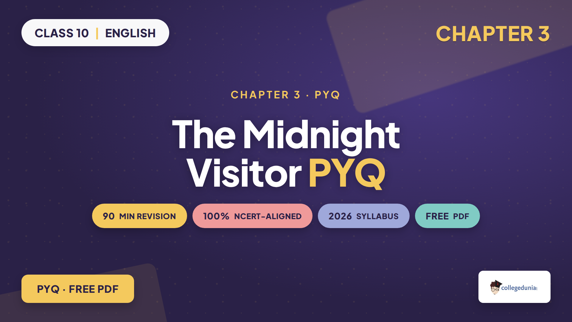 Class 10 English The Midnight Visitor PYQ cover