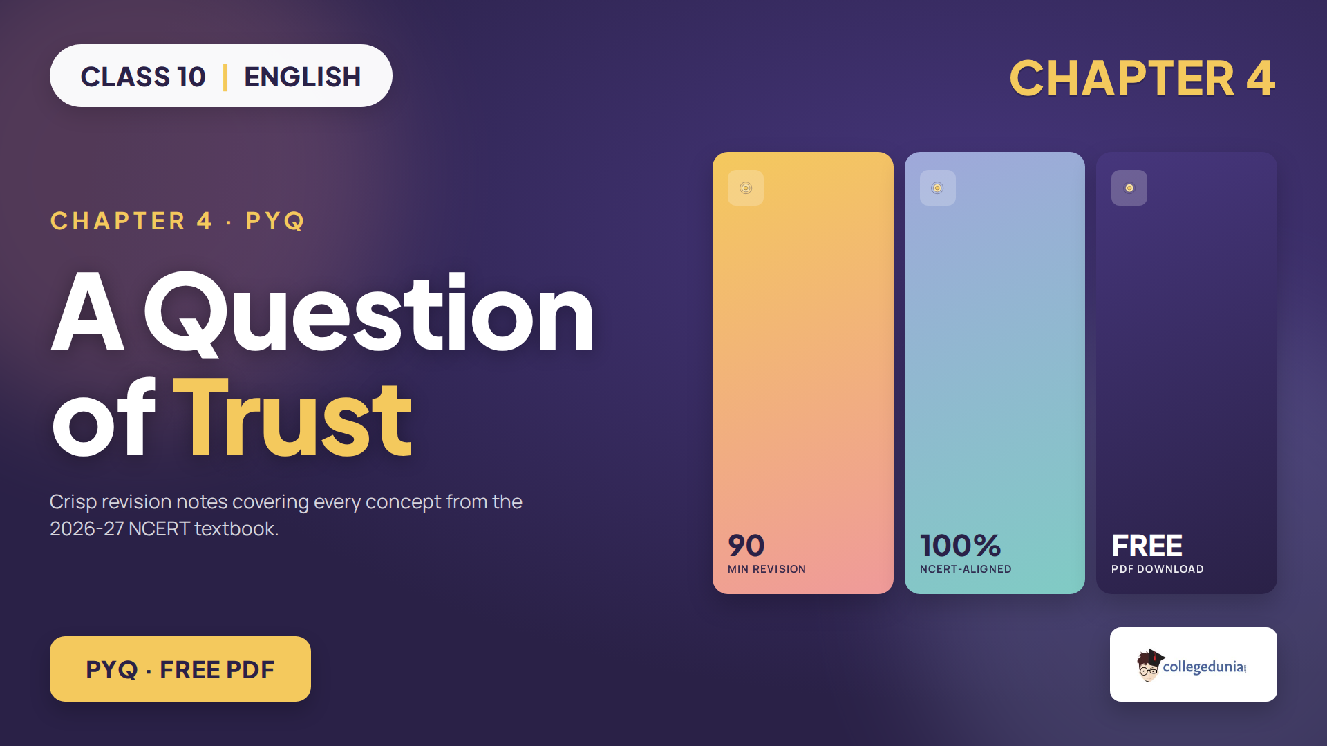 A Question of Trust Class 10 PYQ featured guide