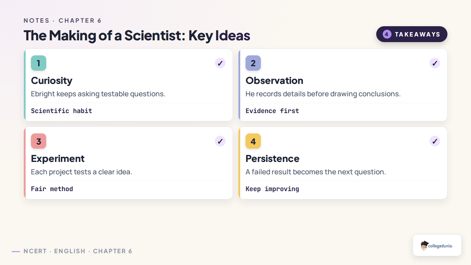 Key ideas from The Making of a Scientist