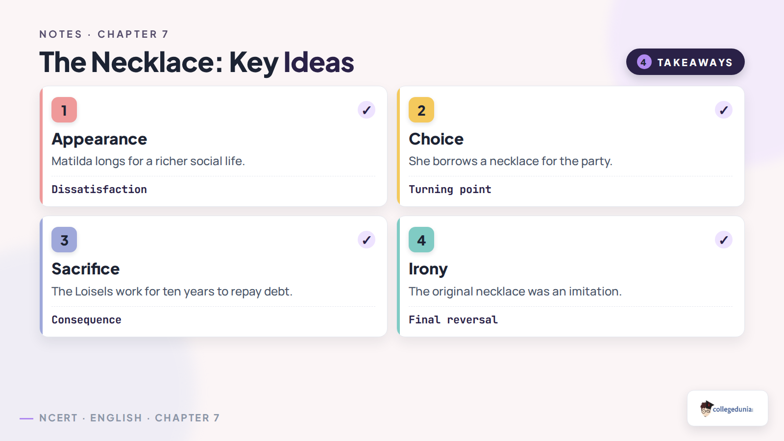 Key ideas from The Necklace