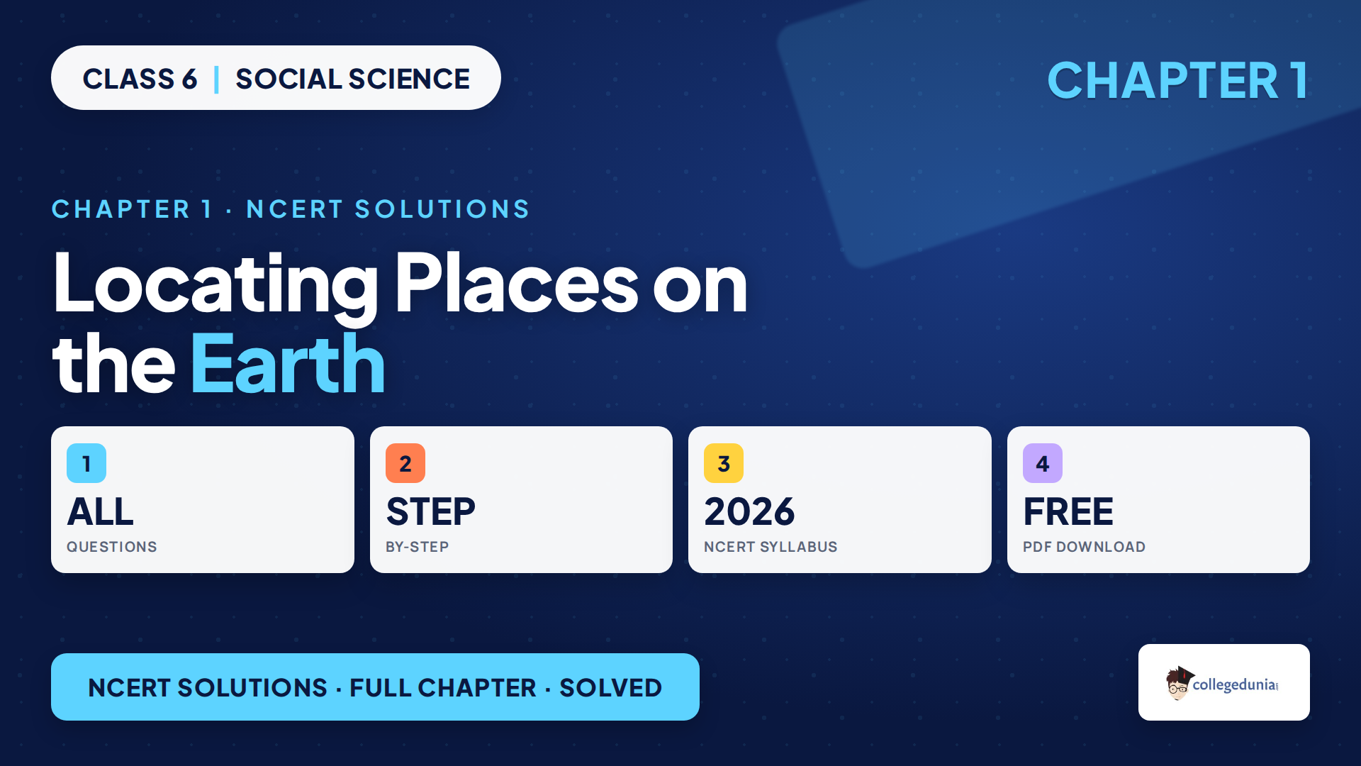 NCERT Solutions for Class 6 Social Science Chapter 1 Locating Places on the Earth