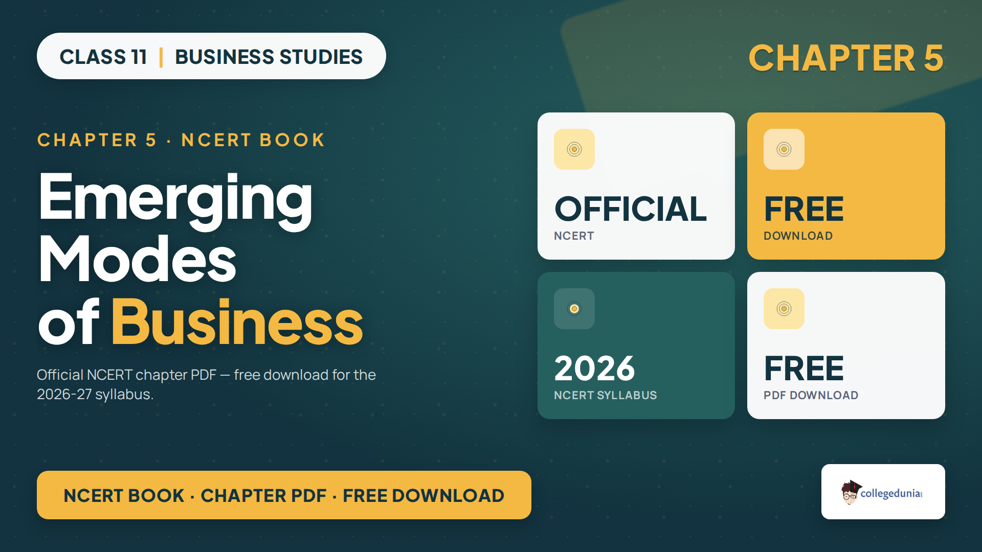 NCERT Class 11 Business Studies Chapter 5 Emerging Modes of Business book PDF