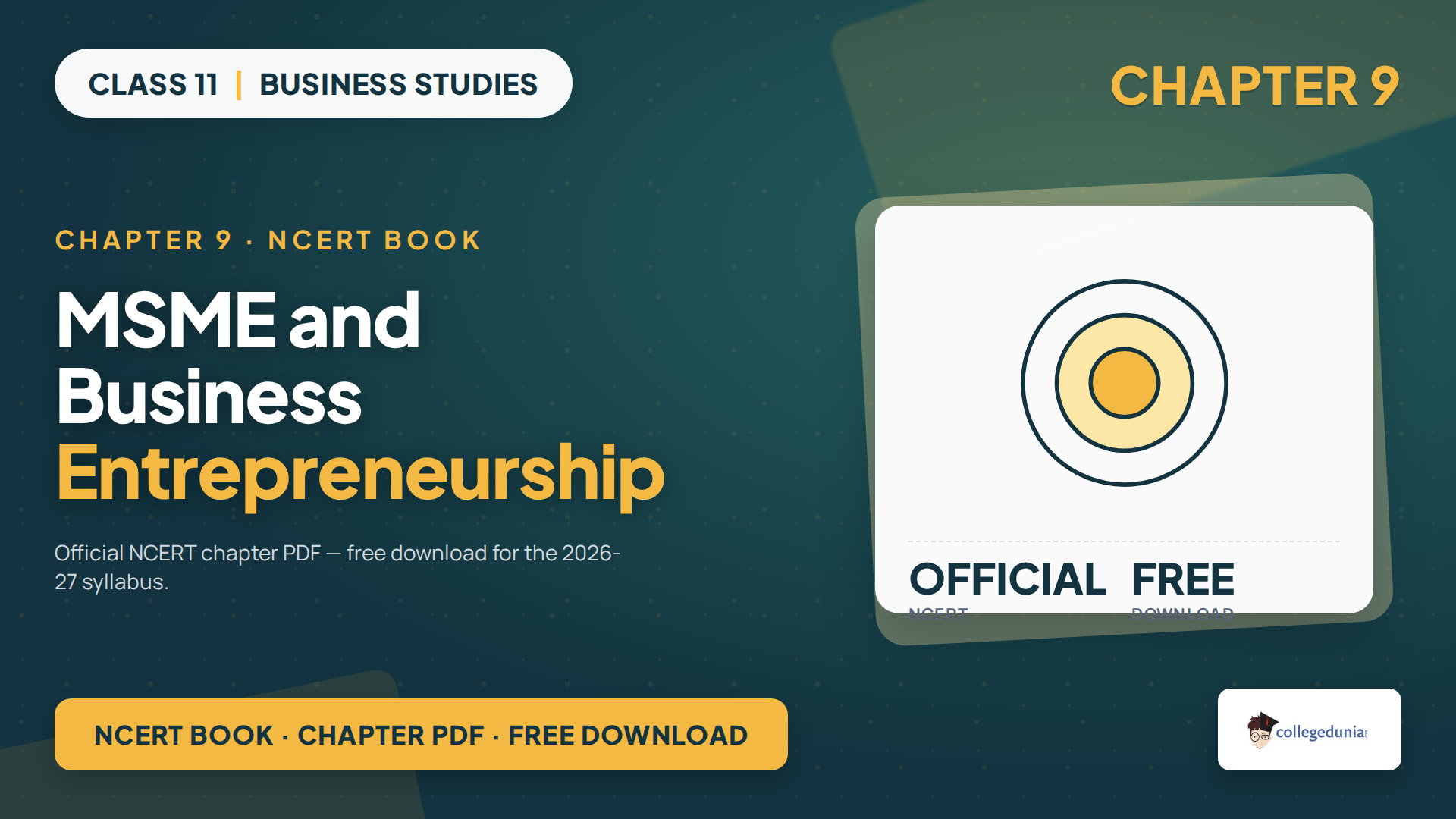 NCERT Class 11 Business Studies Chapter 9 MSME and Business Entrepreneurship book PDF