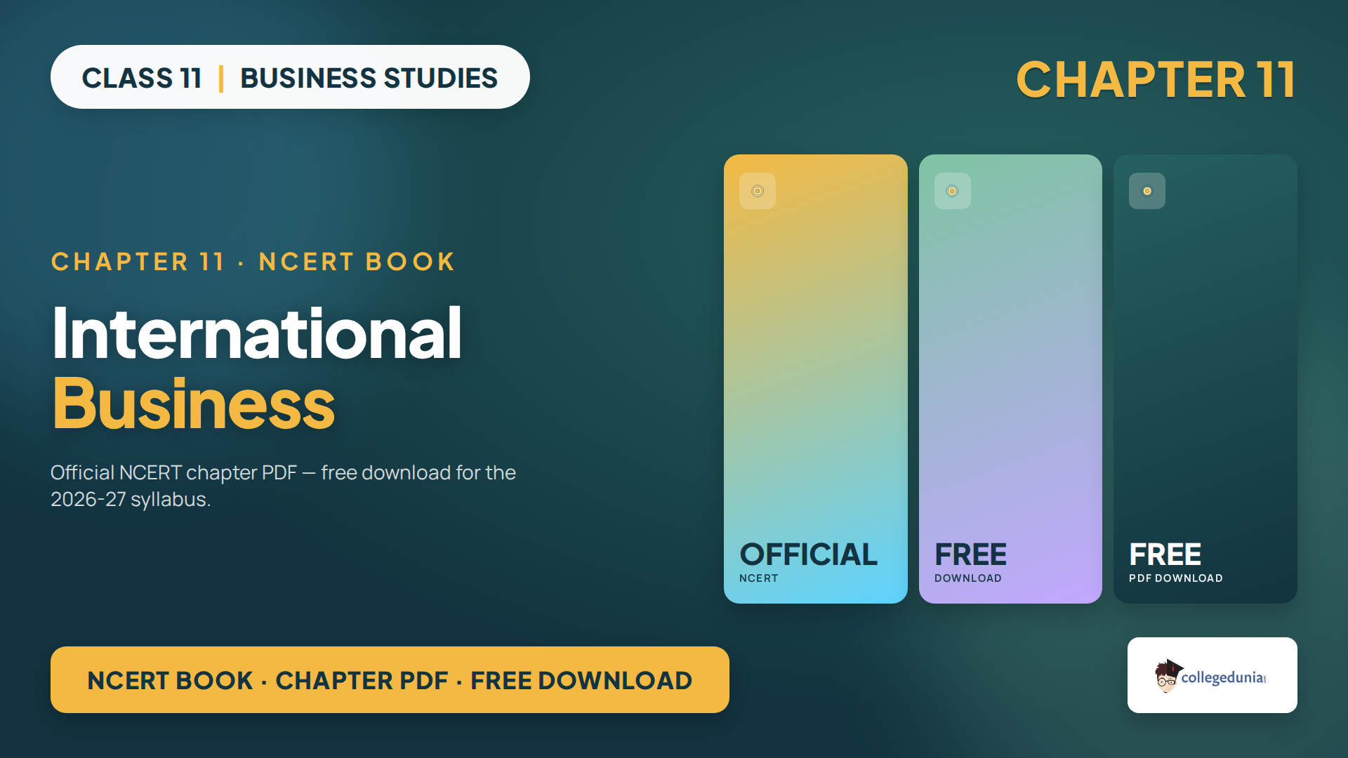 Class 11 Business Studies Chapter 11 International Business NCERT Book