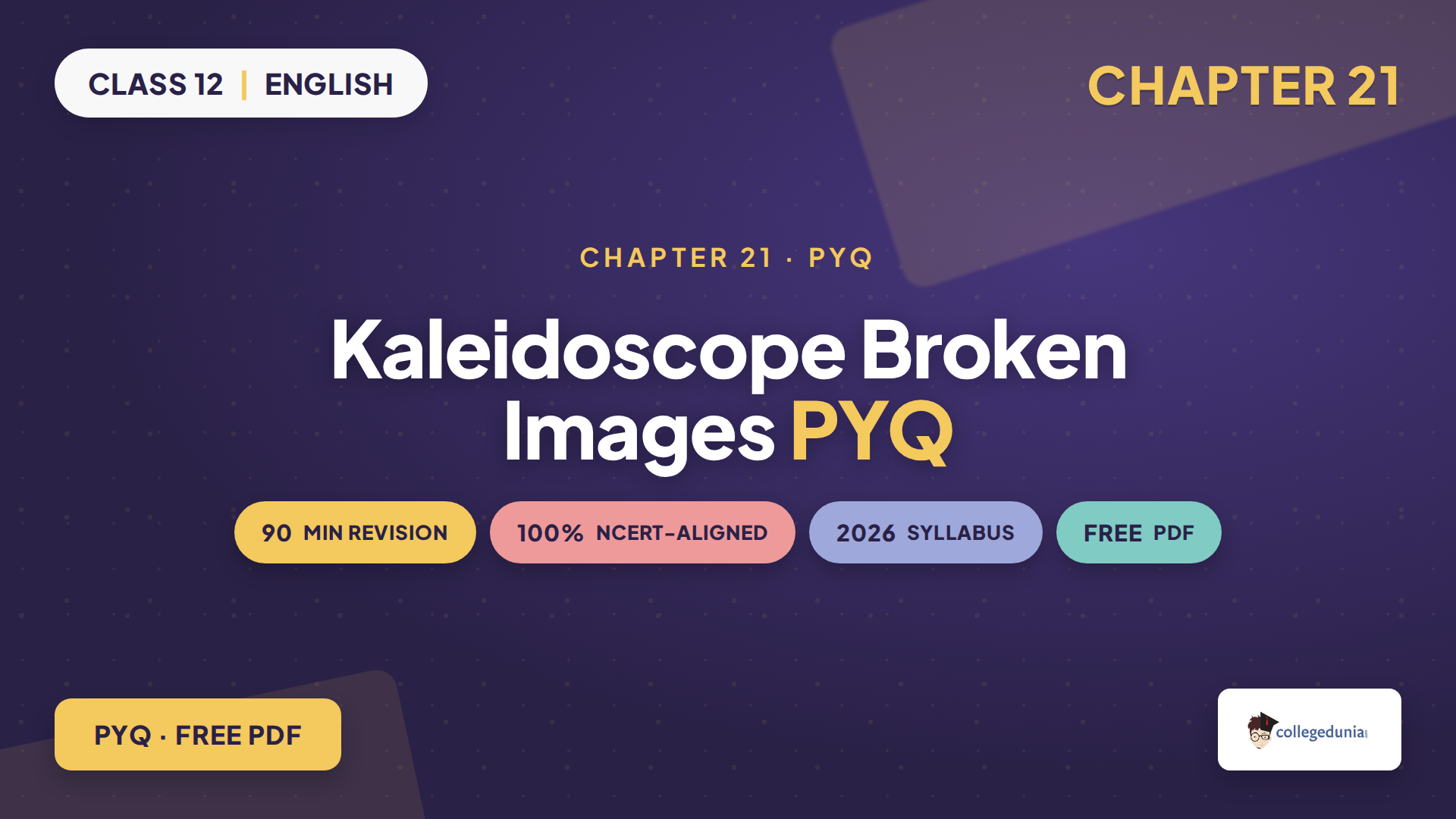 Class 12 English Supplementary Broken Images PYQ PDF