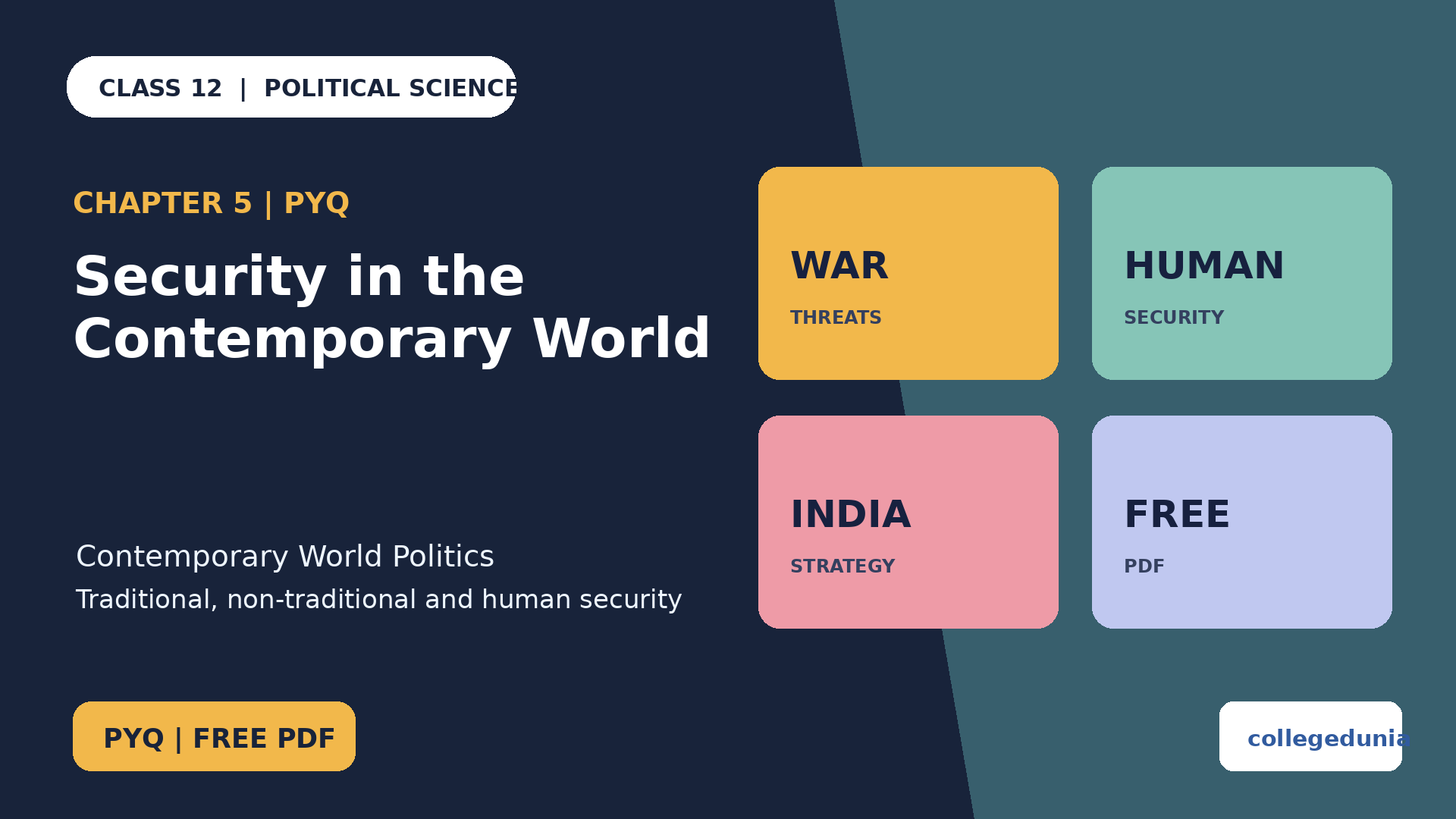 Class 12 Political Science Security in the Contemporary World PYQ PDF