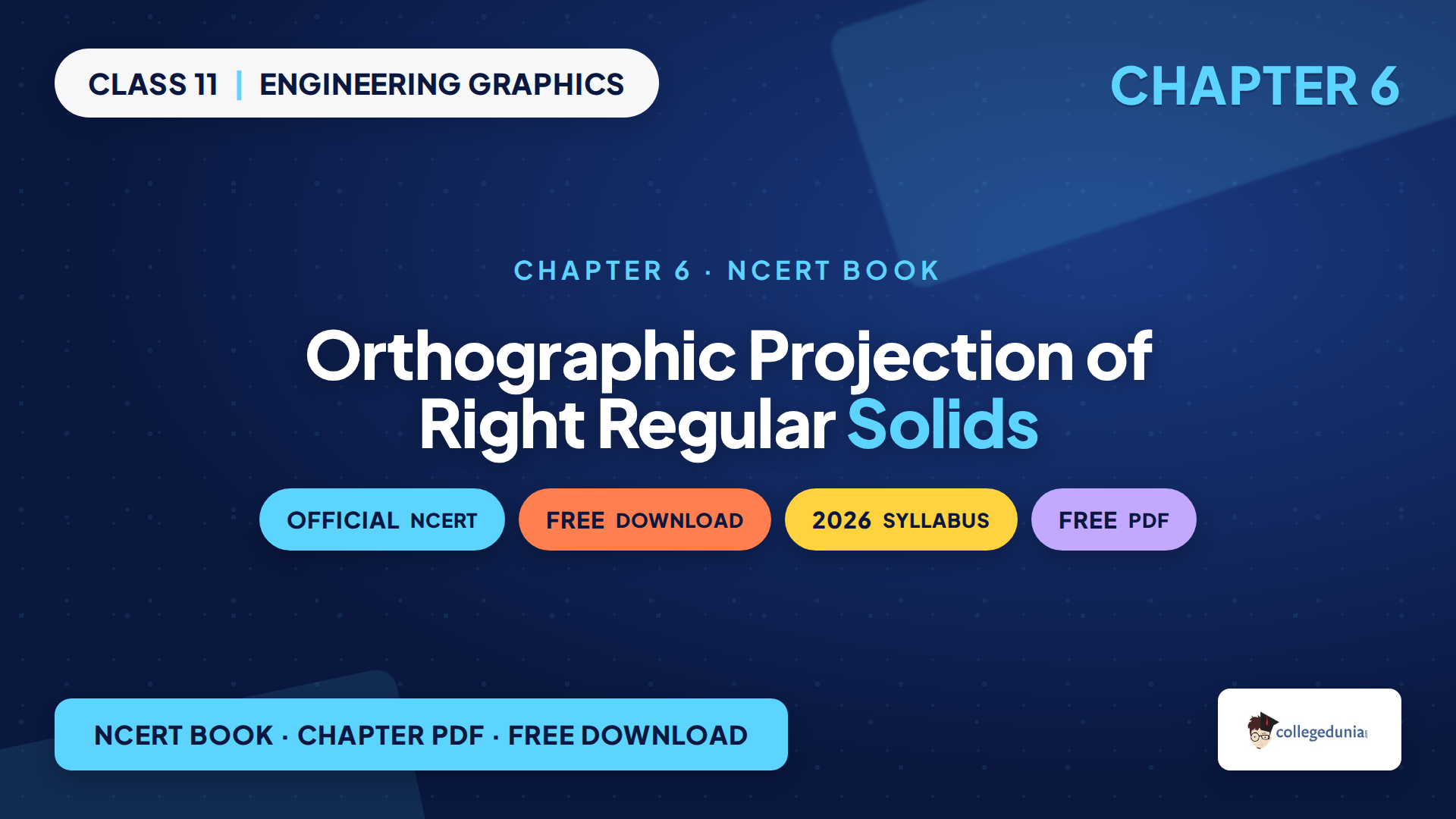 Class 11 Engineering Graphics Chapter 6 right regular solids book PDF