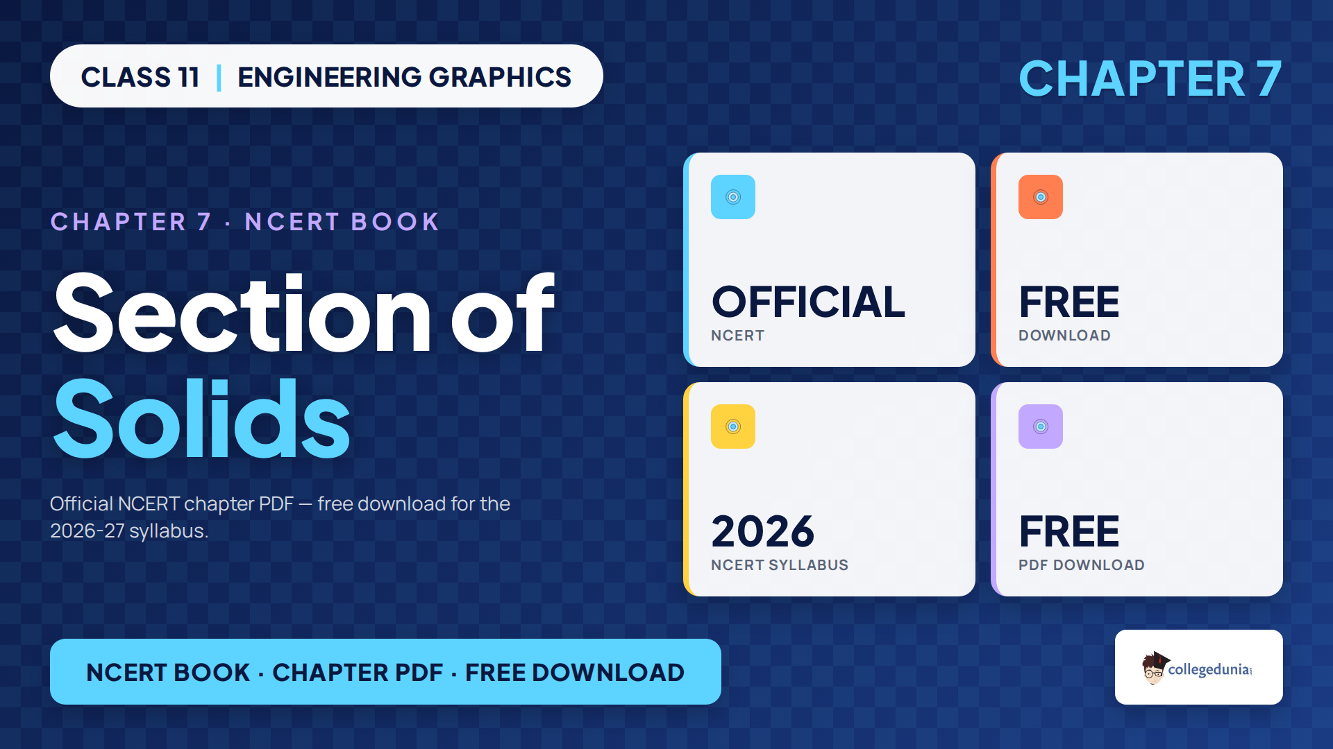 Class 11 Engineering Graphics Chapter 7 section of solids book PDF