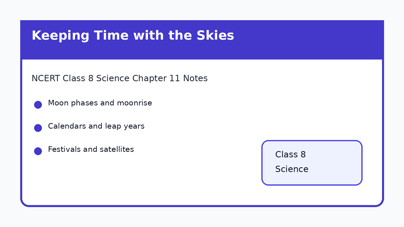 NCERT Class 8 Science Chapter 11 Keeping Time with the Skies Notes featured image