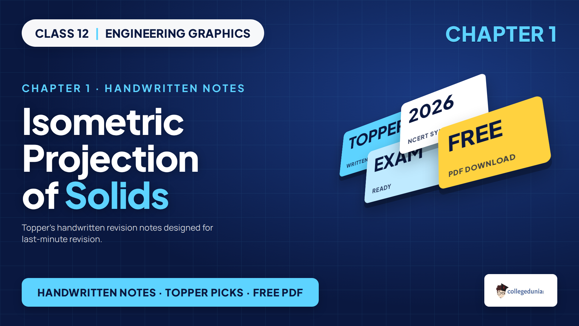 Class 12 Engineering Graphics isometric projection handwritten notes