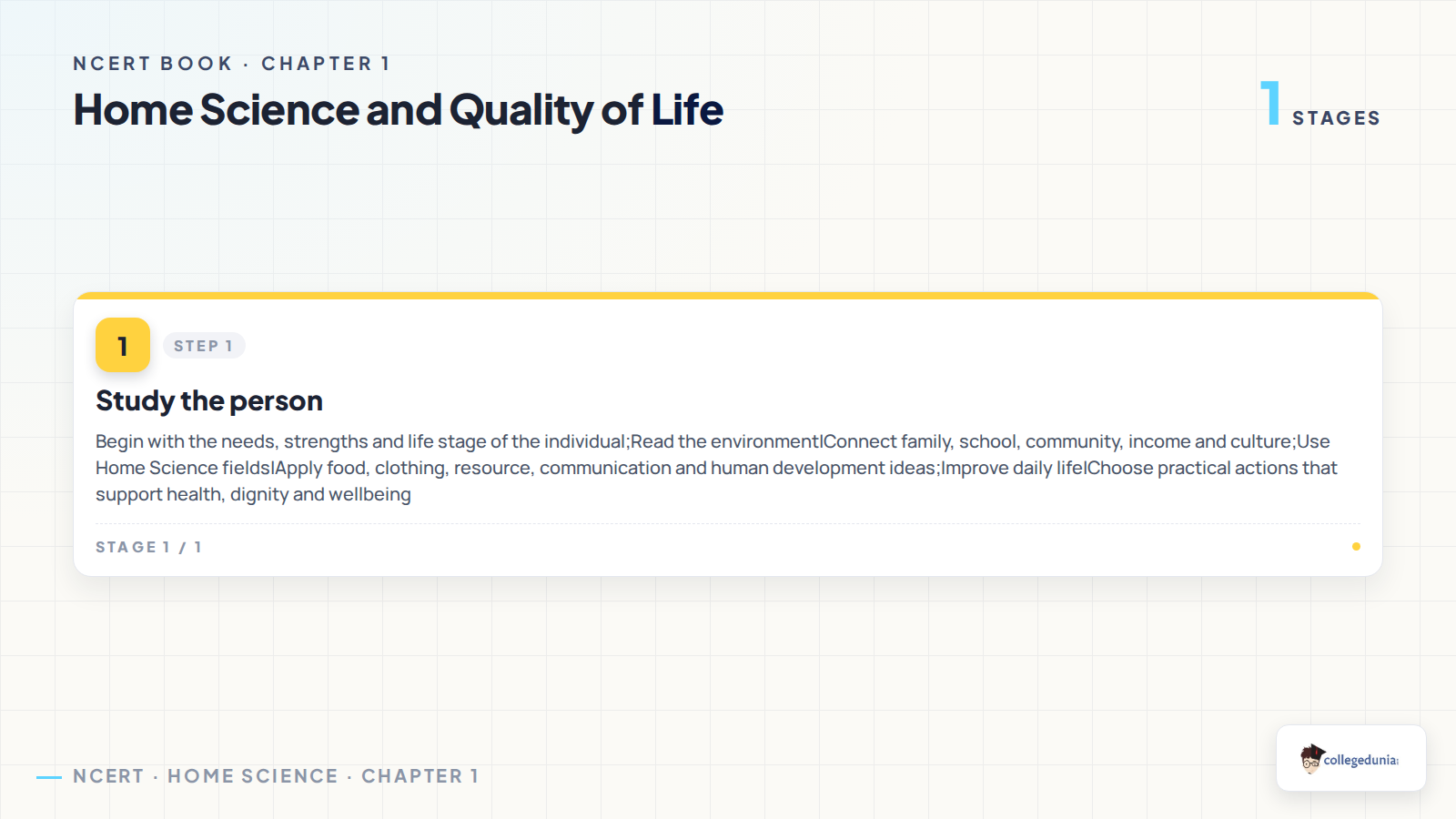 Flow from Home Science study to quality of life