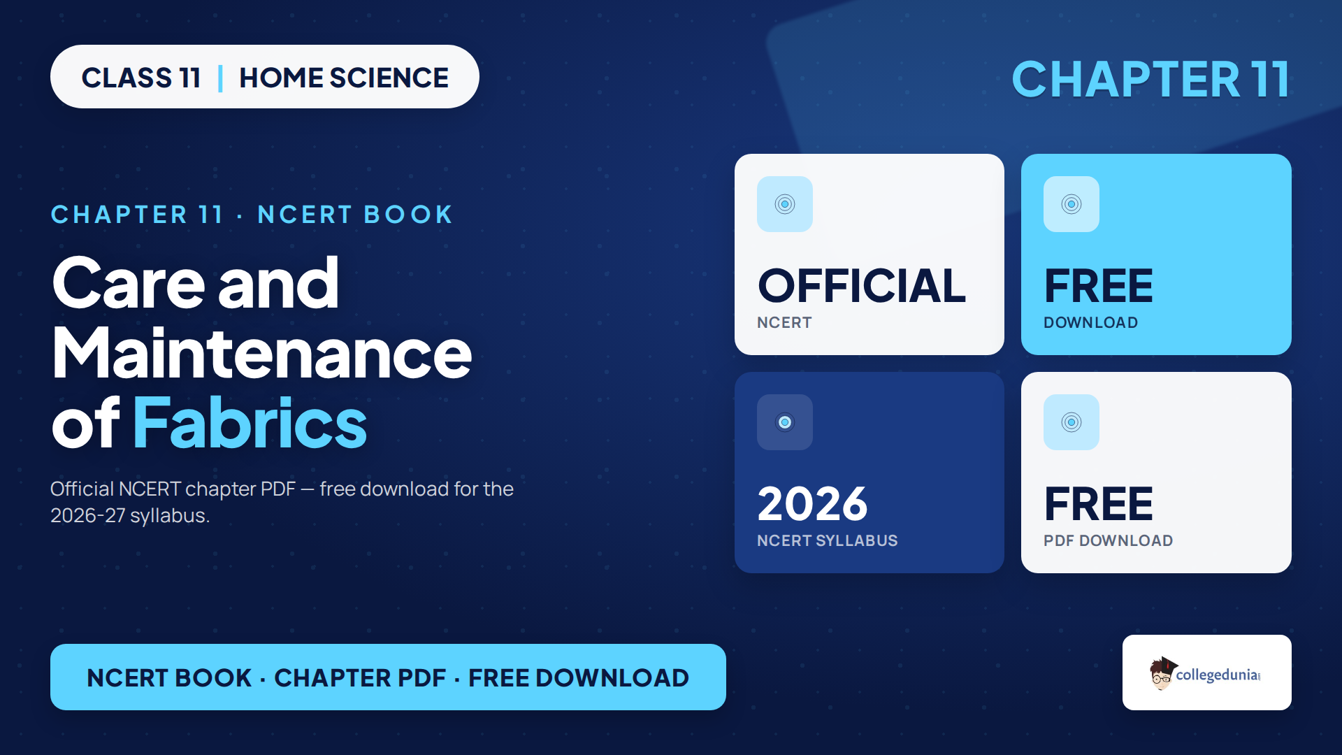 NCERT Class 11 Home Science Chapter 11 book PDF