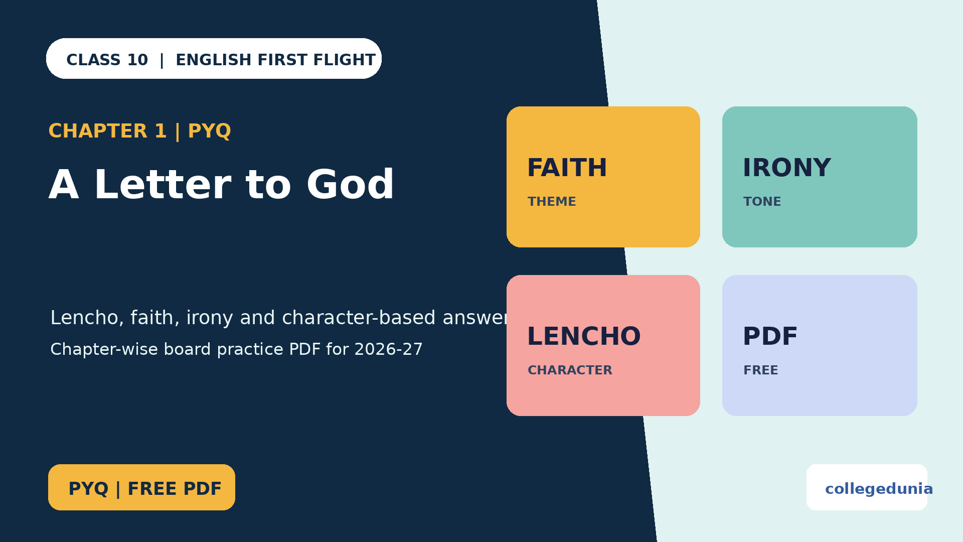 Class 10 English A Letter to God PYQ PDF