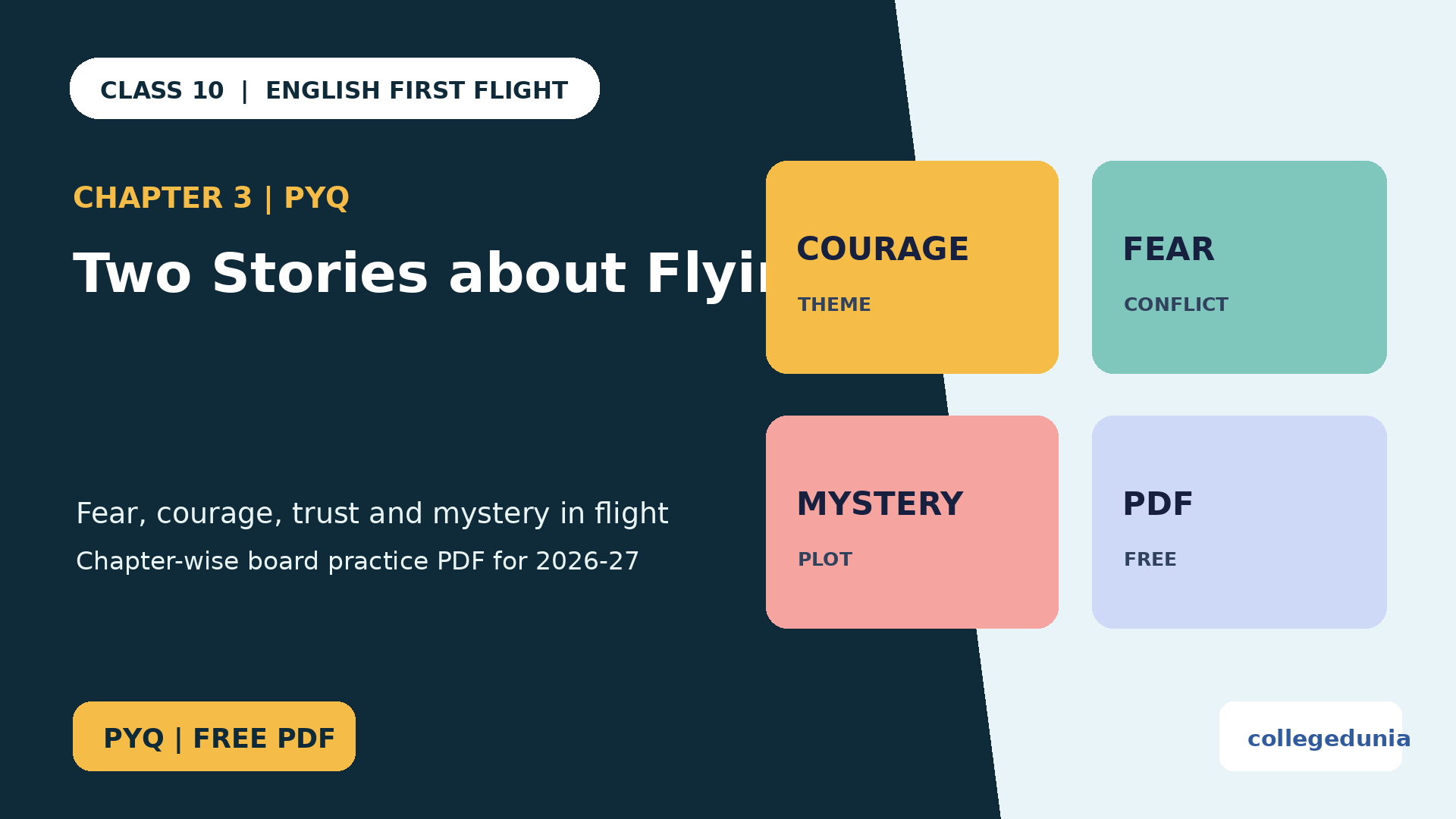 Class 10 English Two Stories about Flying PYQ PDF