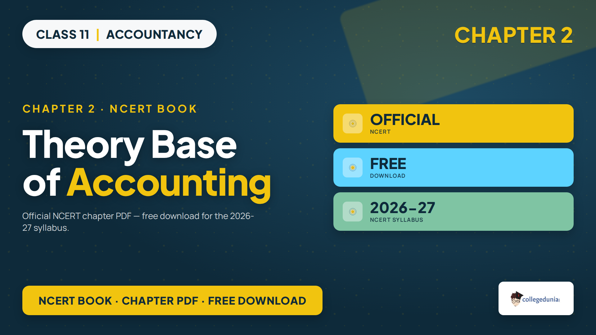 Class 11 Accountancy Chapter 2 Theory Base of Accounting NCERT book