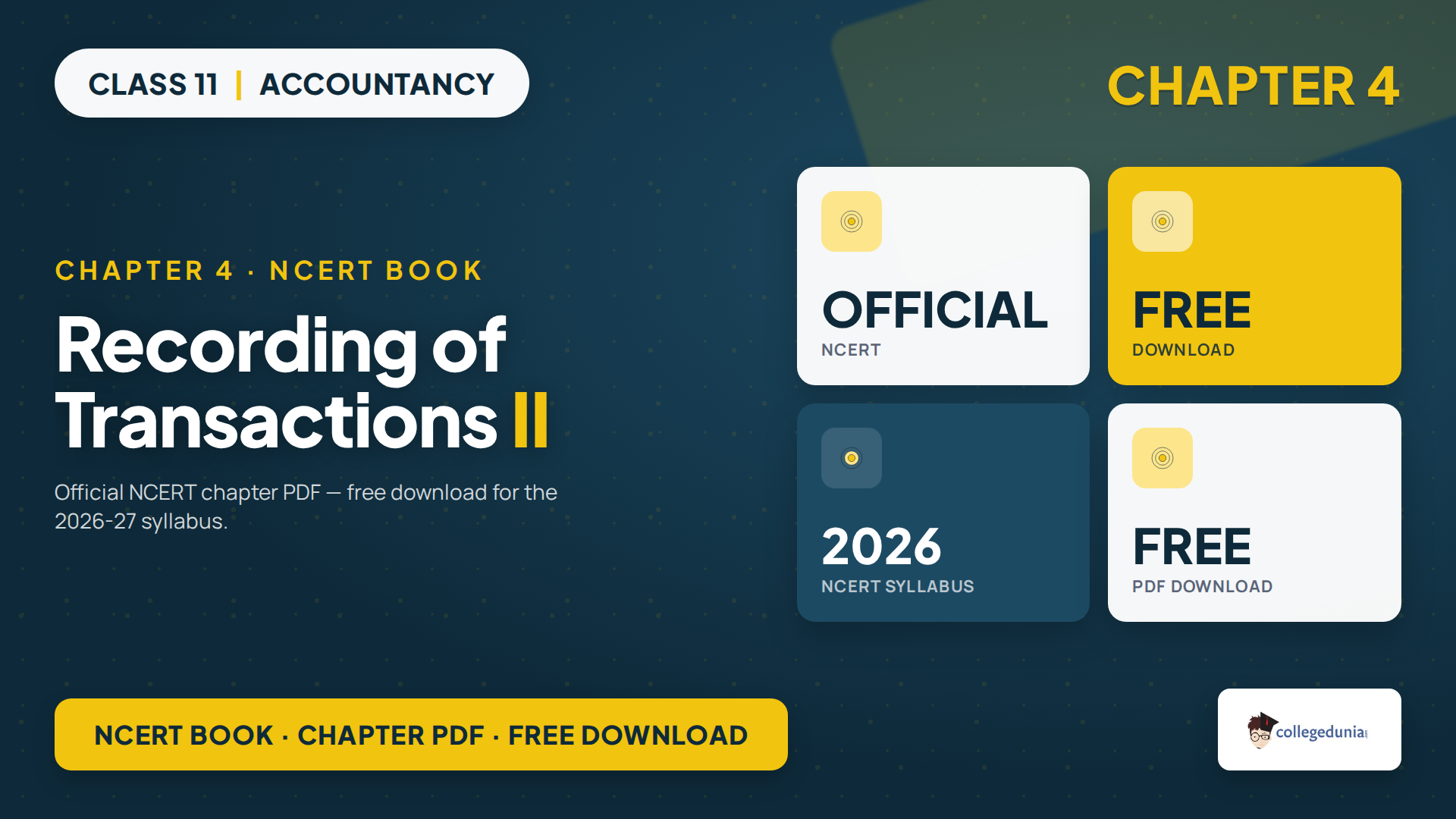 Class 11 Accountancy Chapter 4 Recording of Transactions II NCERT book