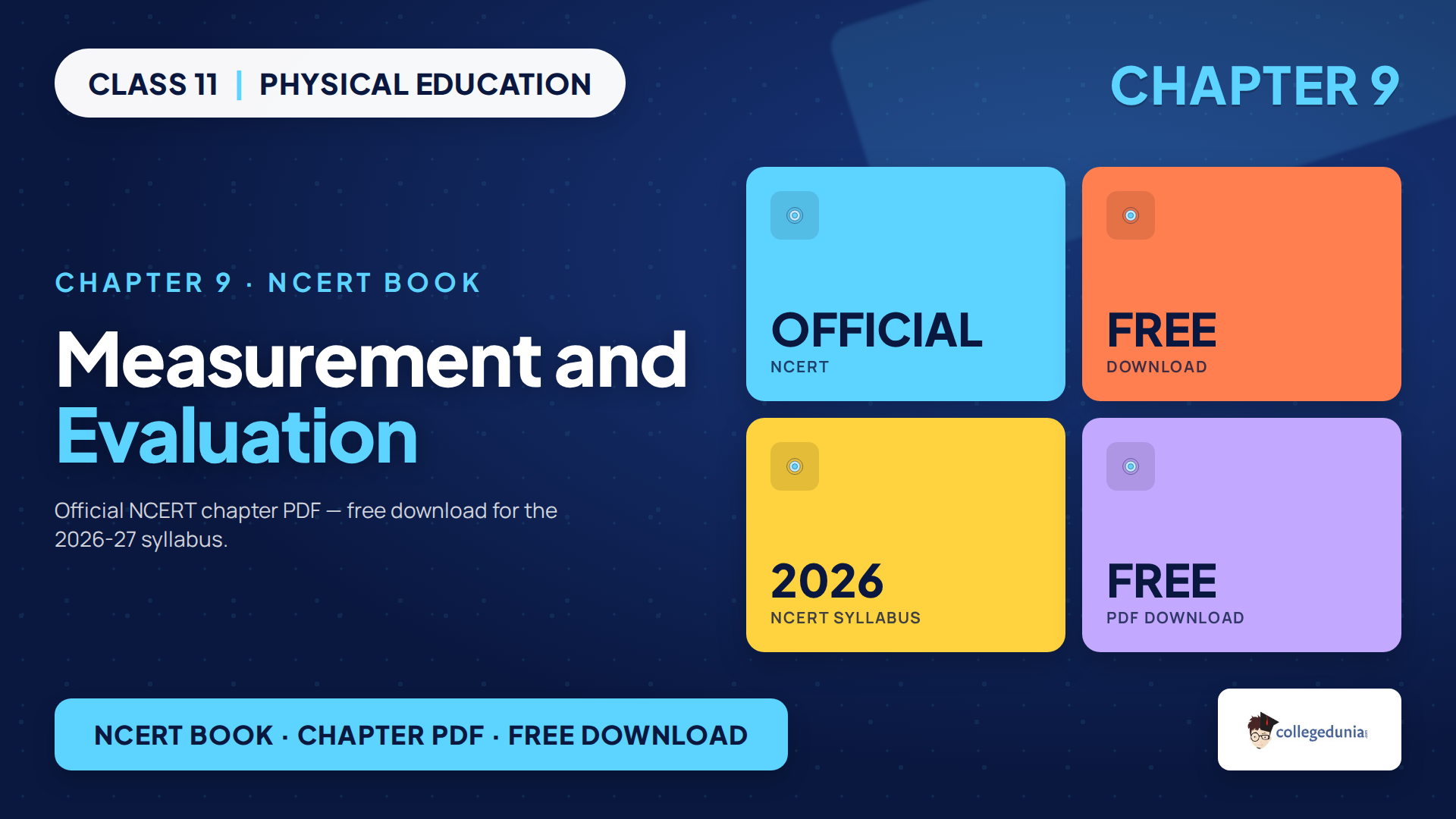 NCERT Class 11 Physical Education Chapter 9 Measurement and Evaluation book PDF