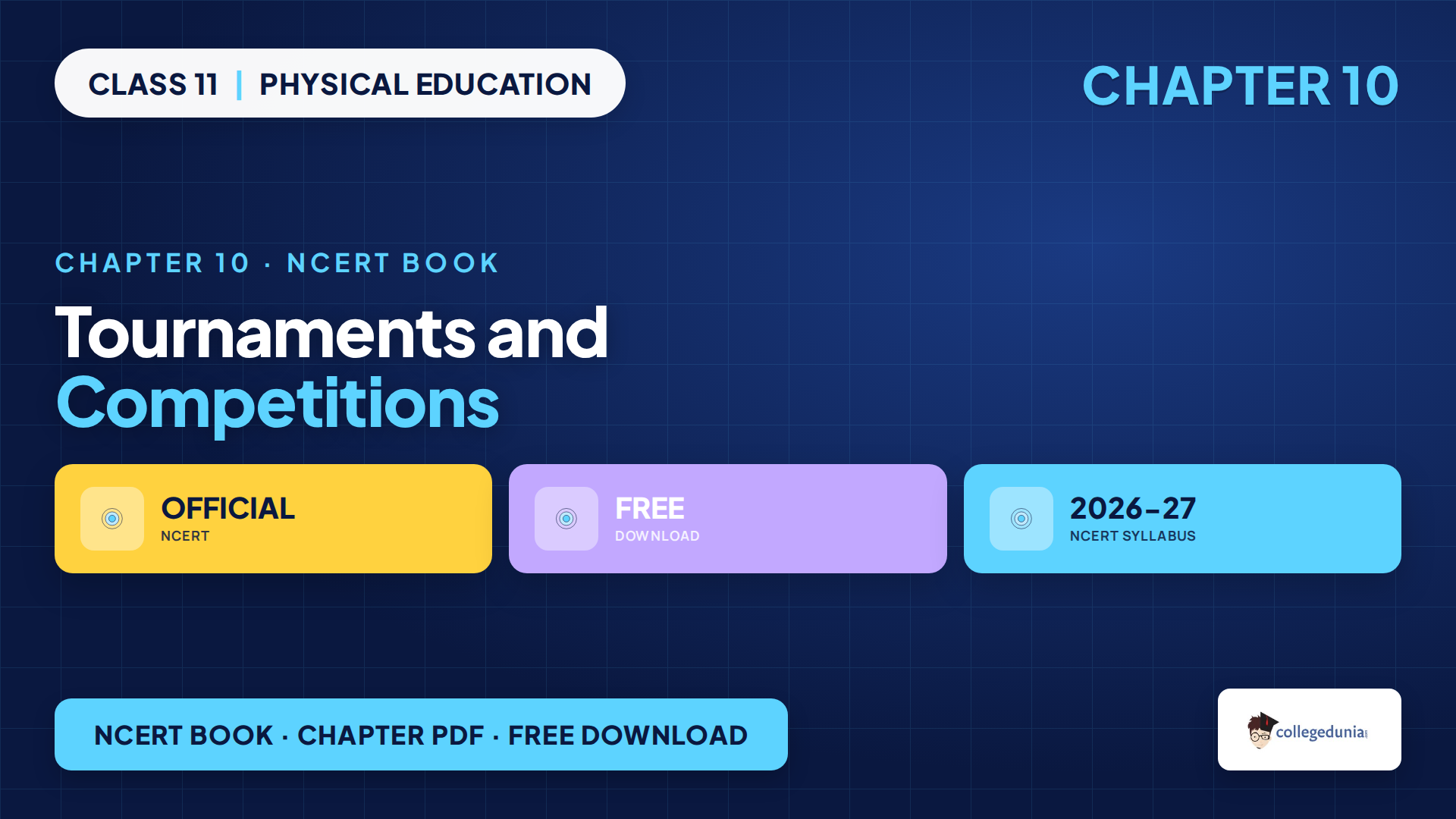 NCERT Class 11 Physical Education Chapter 10 Tournaments and Competitions book PDF