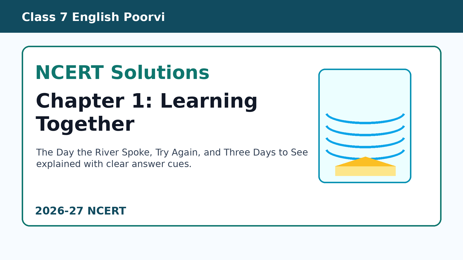 NCERT Solutions Class 7 English Poorvi Chapter 1 Learning Together
