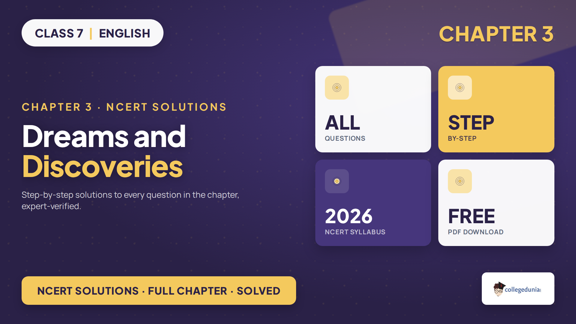 Class 7 English Poorvi Dreams and Discoveries NCERT Solutions