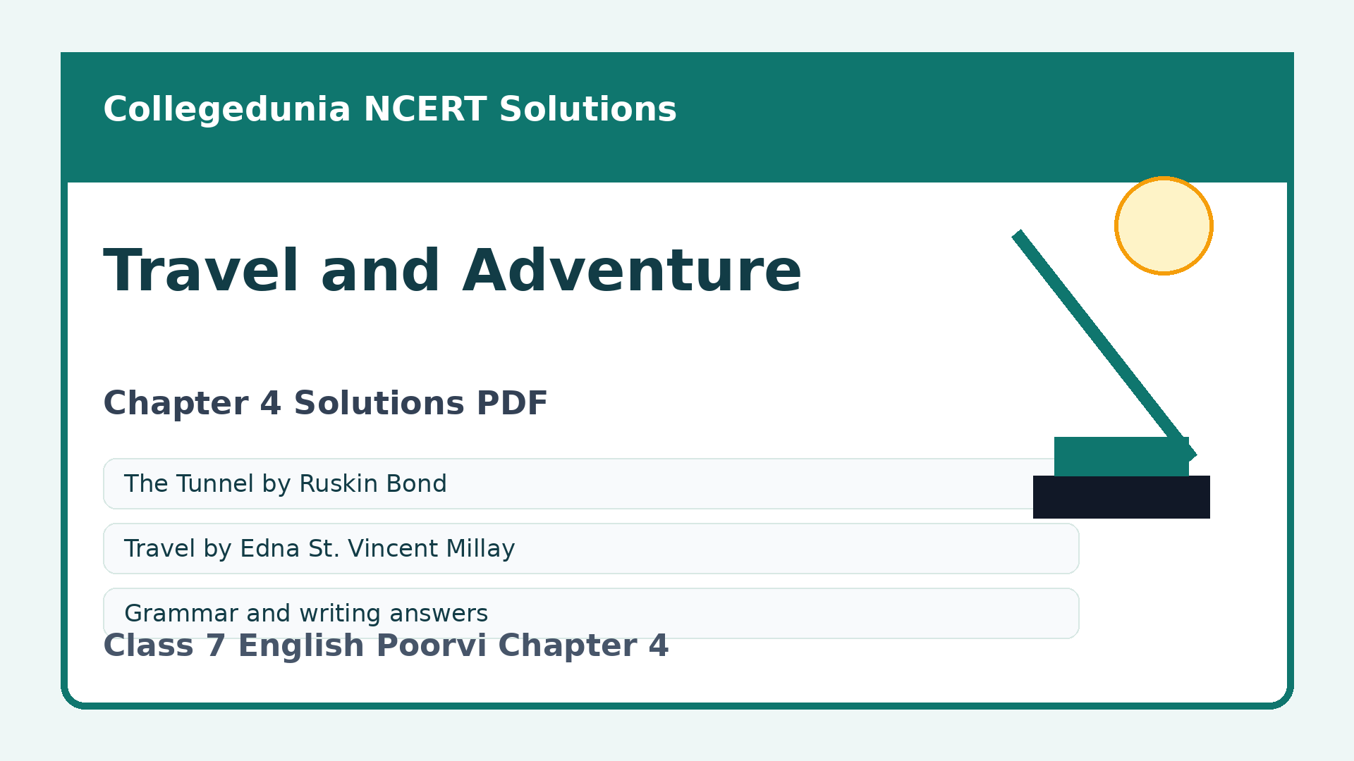 Class 7 English Poorvi Travel and Adventure NCERT Solutions