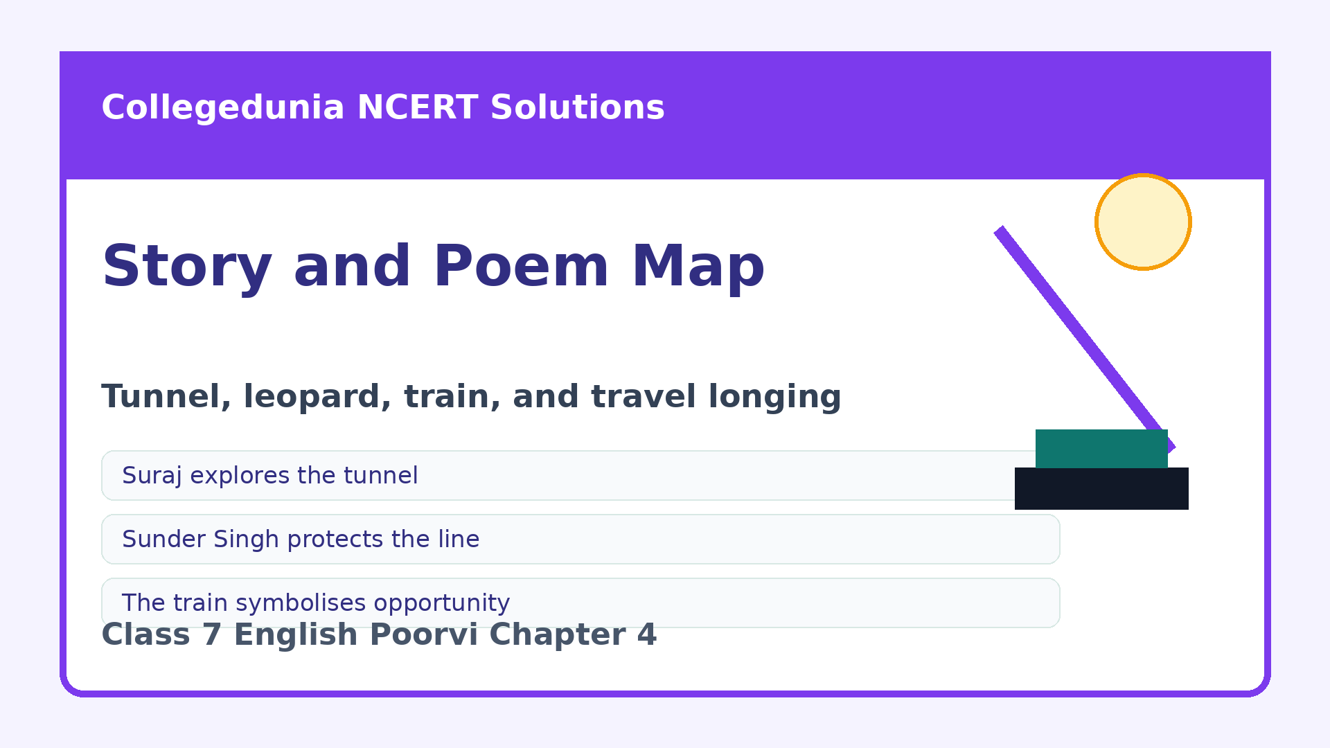 Story and poem map for Travel and Adventure Class 7 English Poorvi