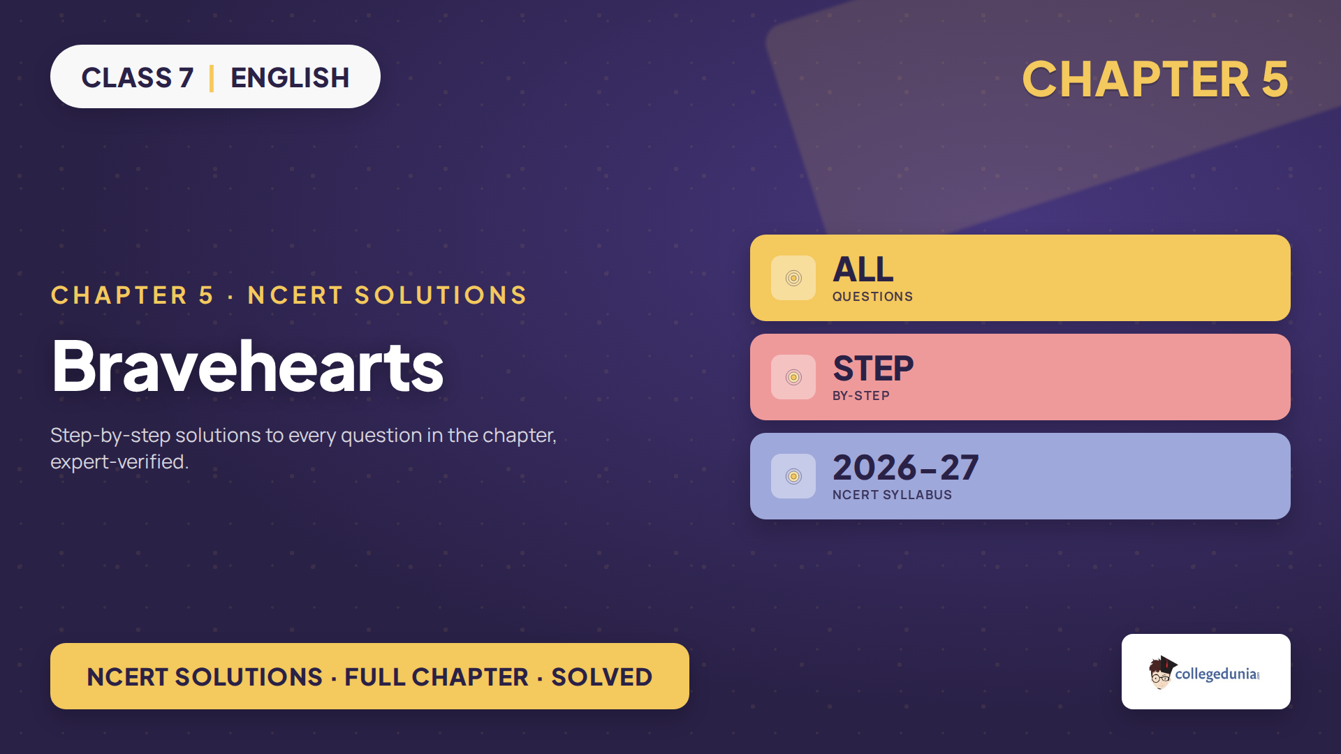 Class 7 English Poorvi Bravehearts NCERT Solutions