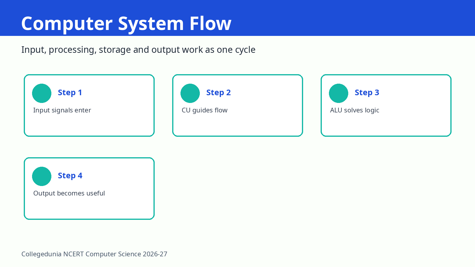 Computer system input processing storage output flow