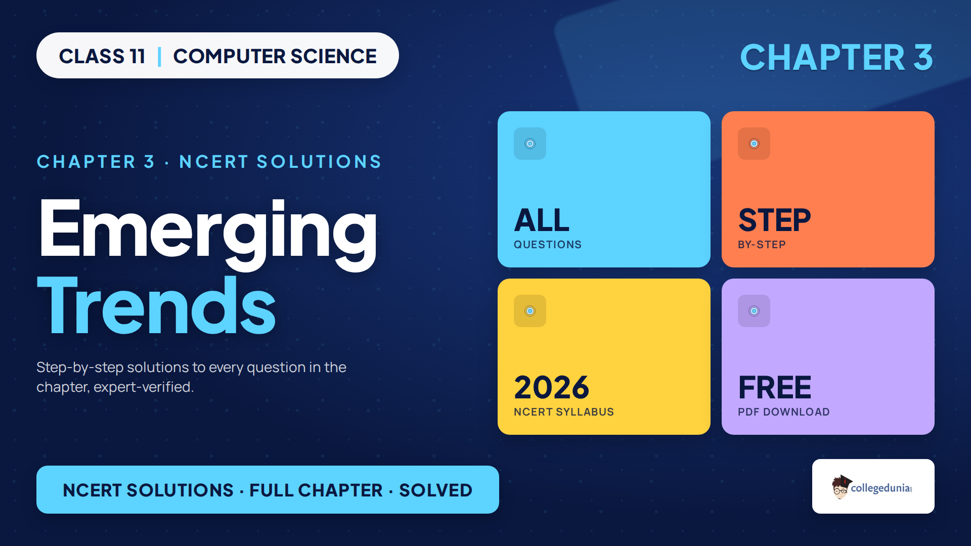 NCERT Solutions Class 11 Computer Science Chapter 3 Emerging Trends
