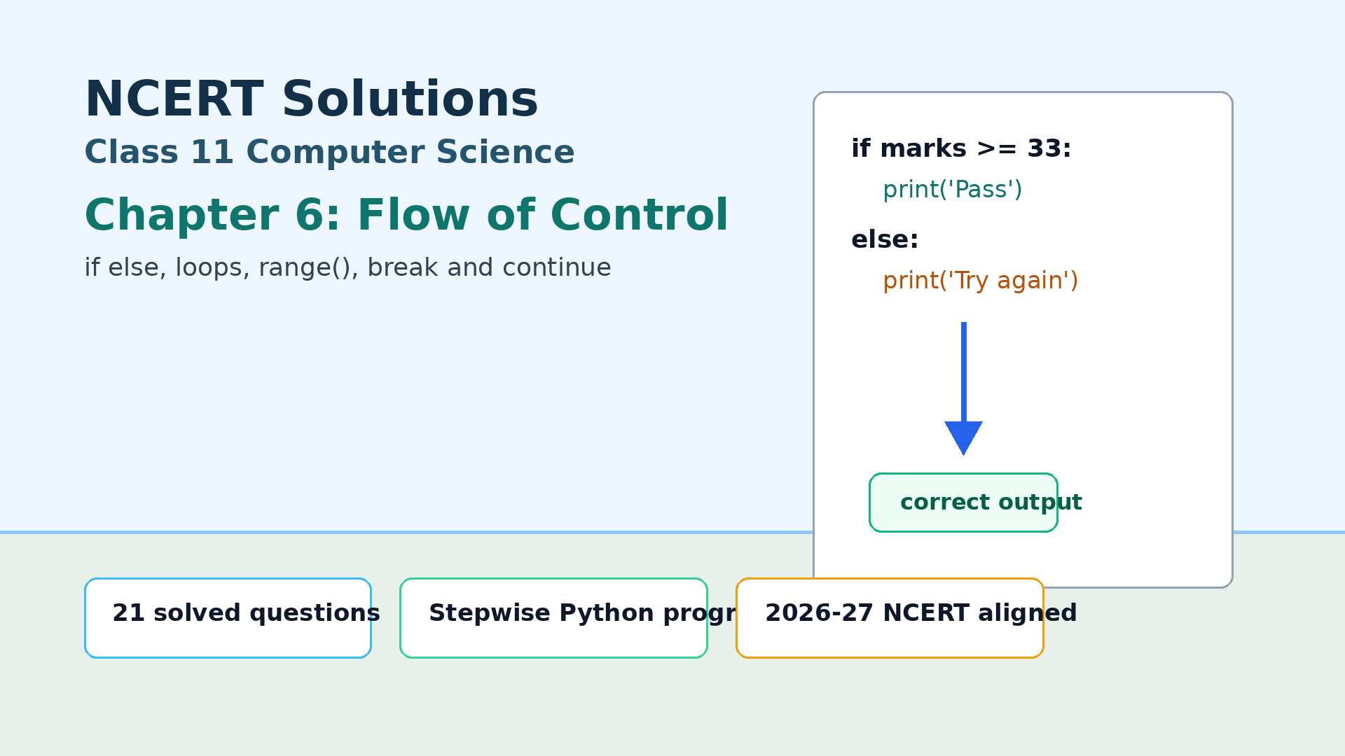 NCERT Solutions Class 11 Computer Science Chapter 6 Flow of Control