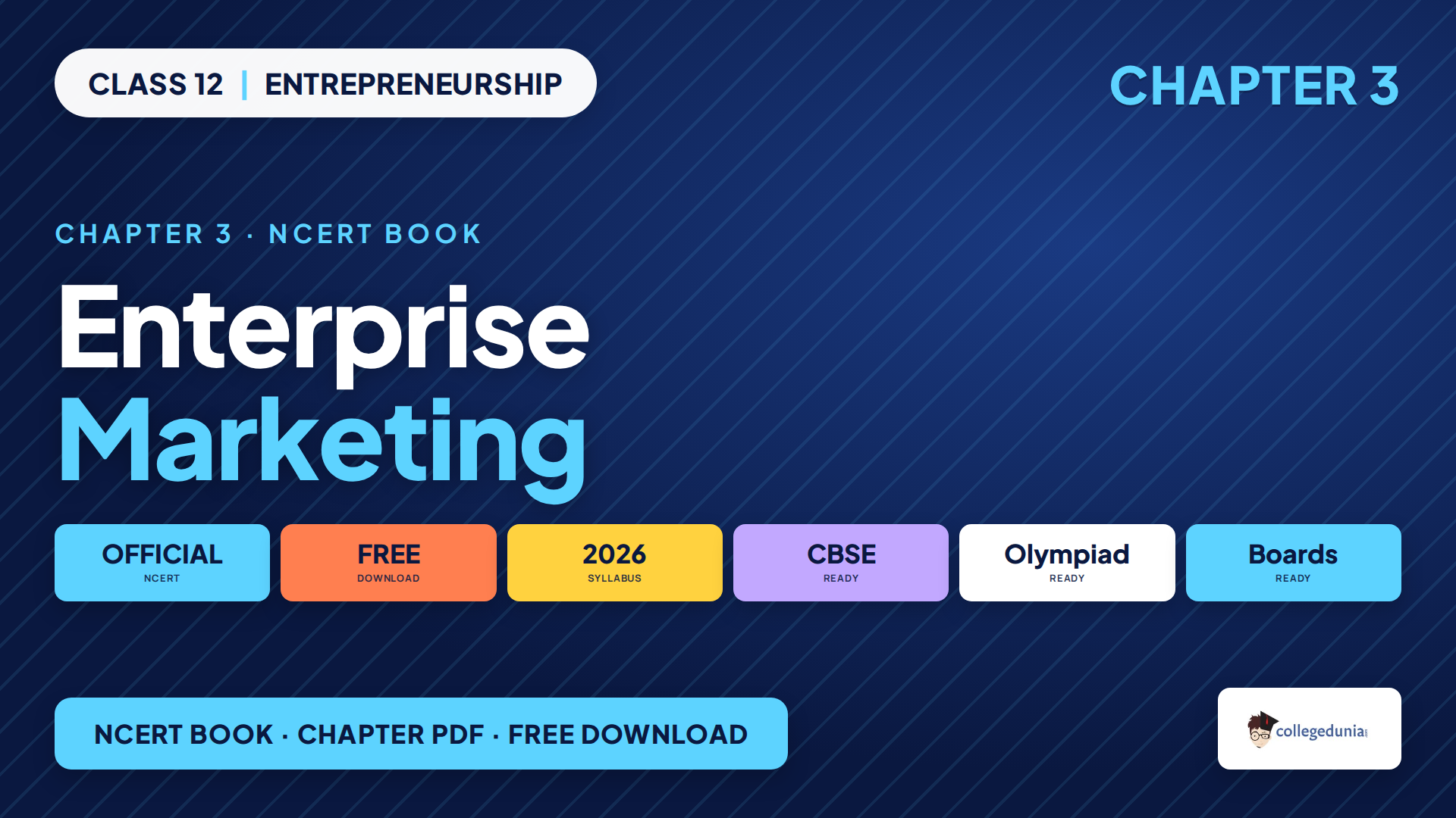 NCERT Class 12 Entrepreneurship Chapter 3 Enterprise Marketing Book PDF