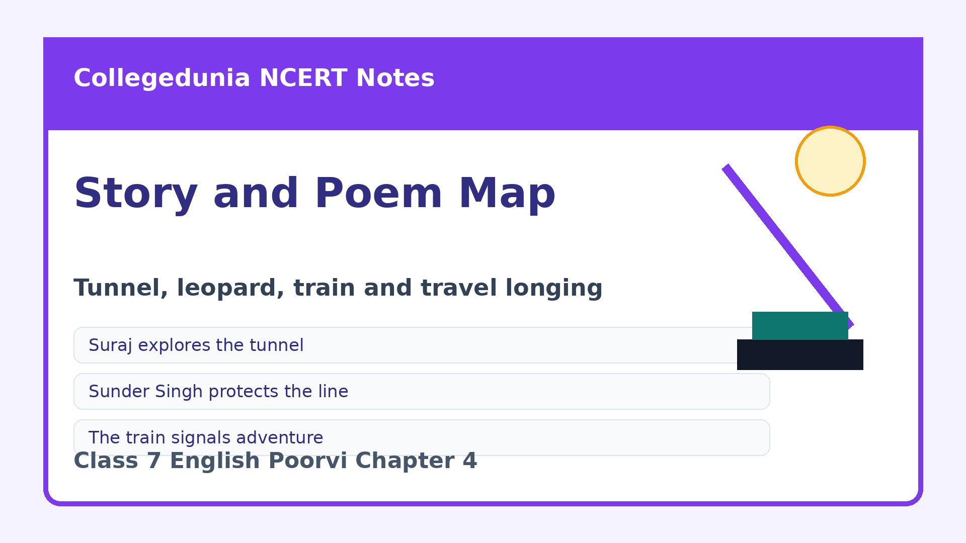 Story and poem map for Travel and Adventure Class 7 English Poorvi