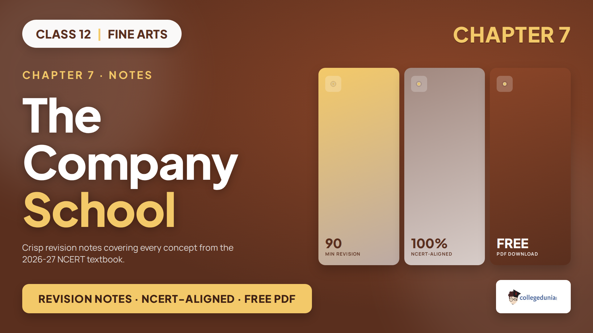 Class 12 Fine Arts Chapter 7 The Company School handwritten notes for 2026-27
