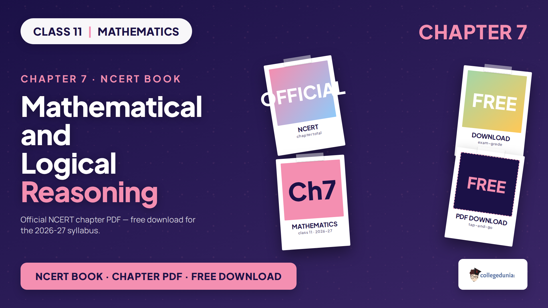 Mathematical and Logical Reasoning Class 11 Applied Mathematics NCERT Book PDF