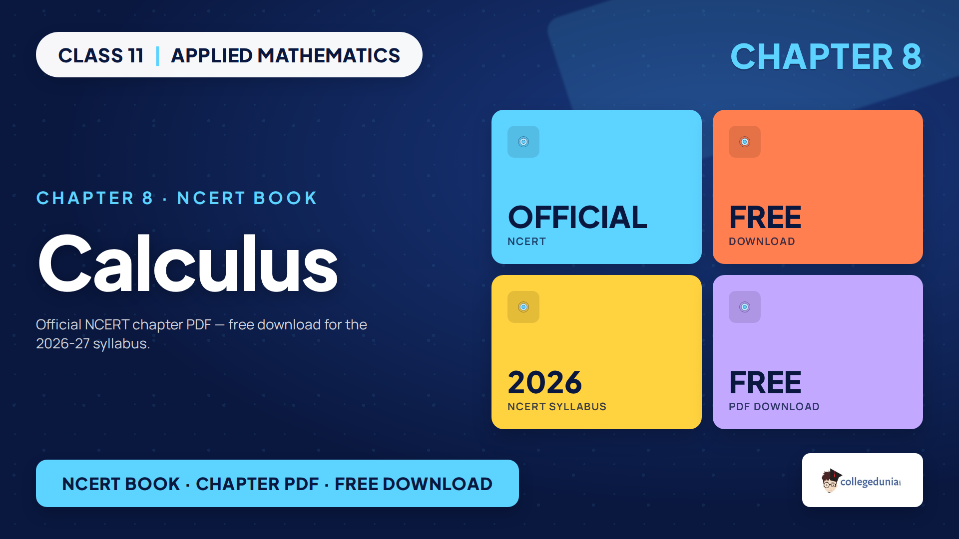 Calculus Class 11 Applied Mathematics NCERT Book PDF
