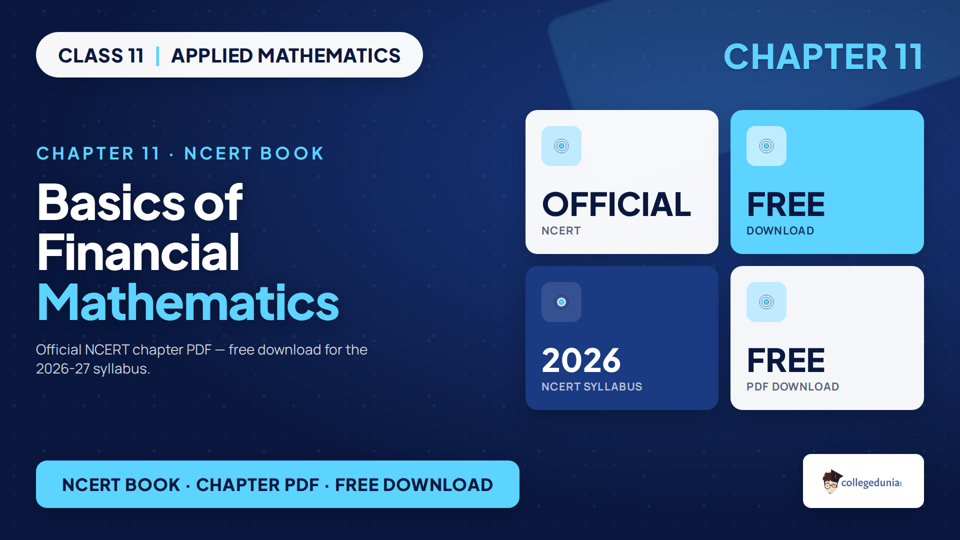 Basics of Financial Mathematics Class 11 Applied Mathematics NCERT Book PDF
