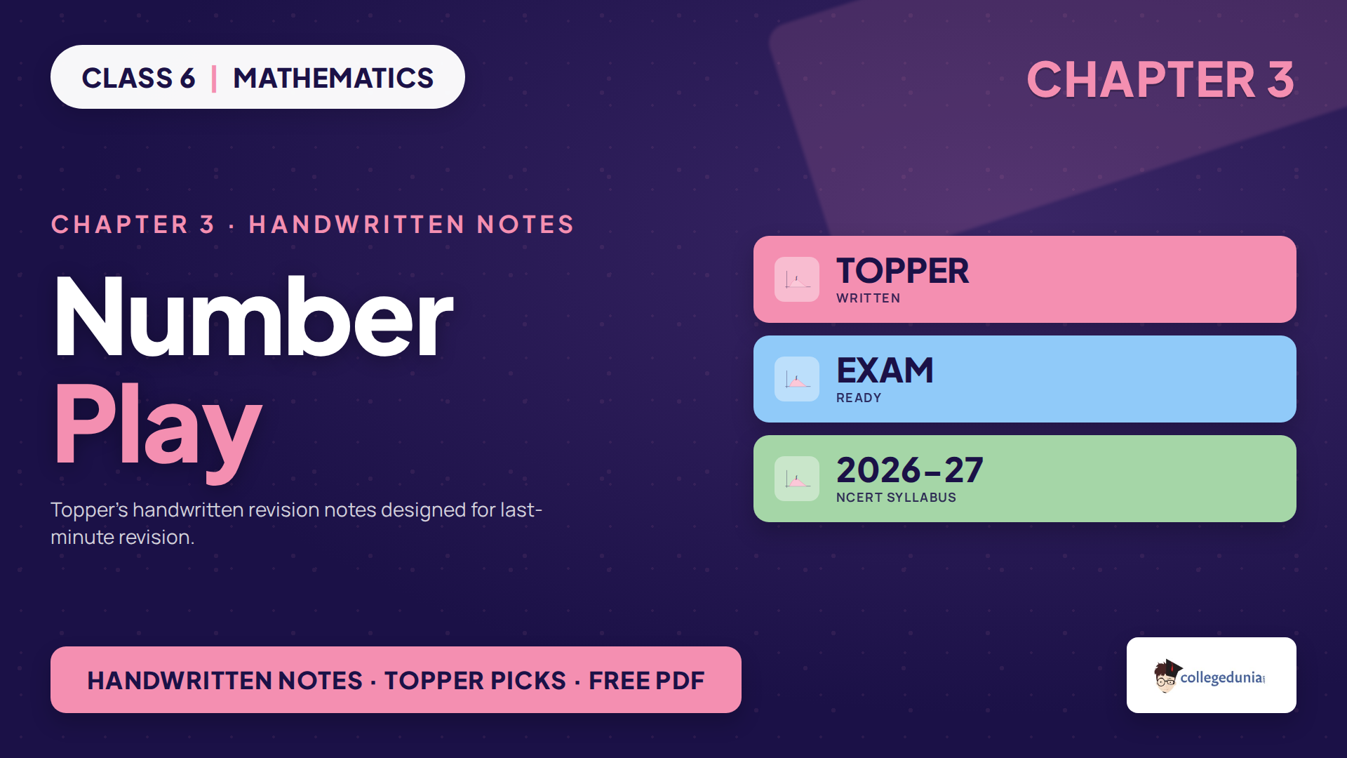 Class 6 Mathematics Number Play handwritten notes