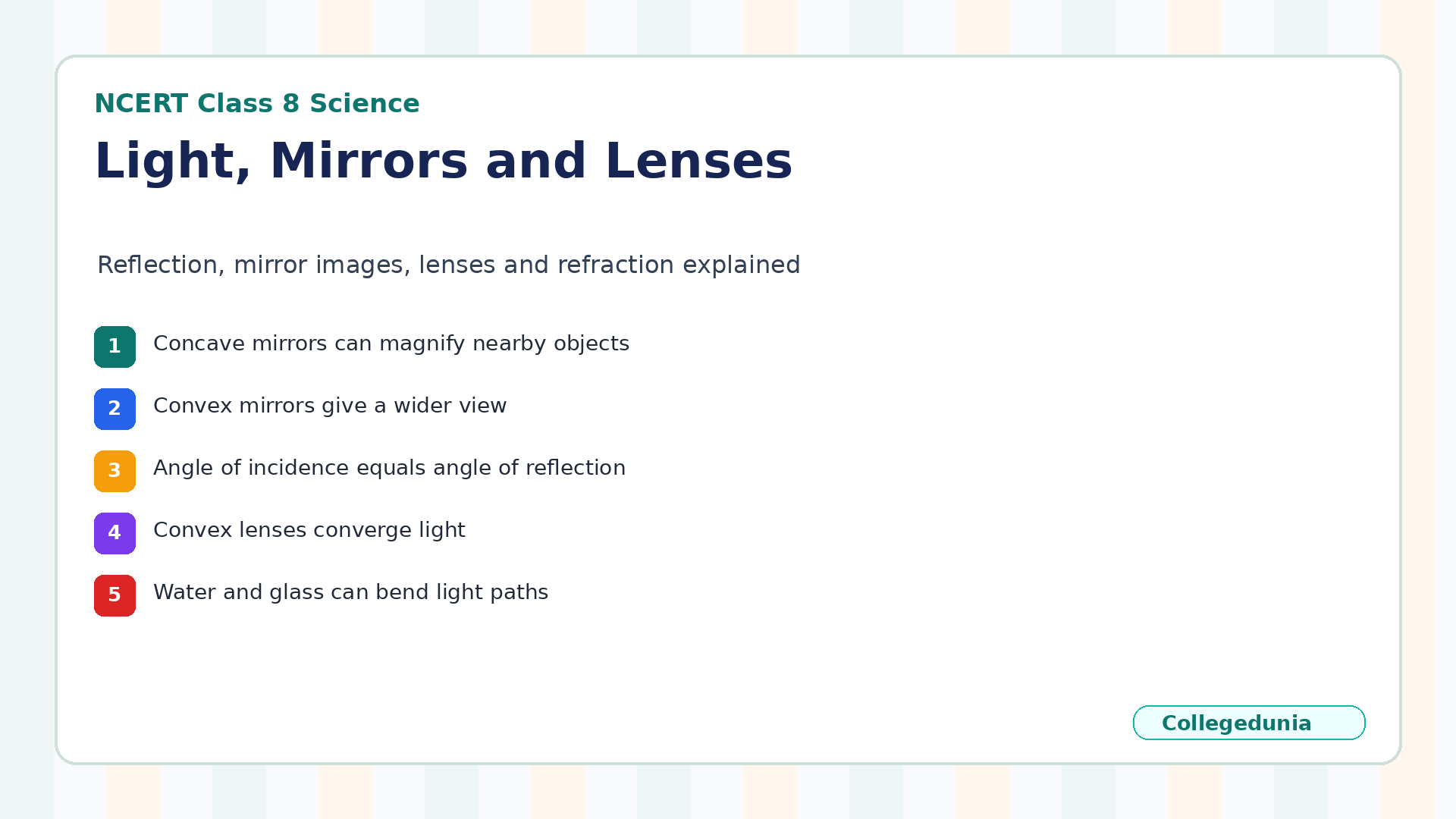 NCERT Solutions Class 8 Science Chapter 10 Light Mirrors and Lenses