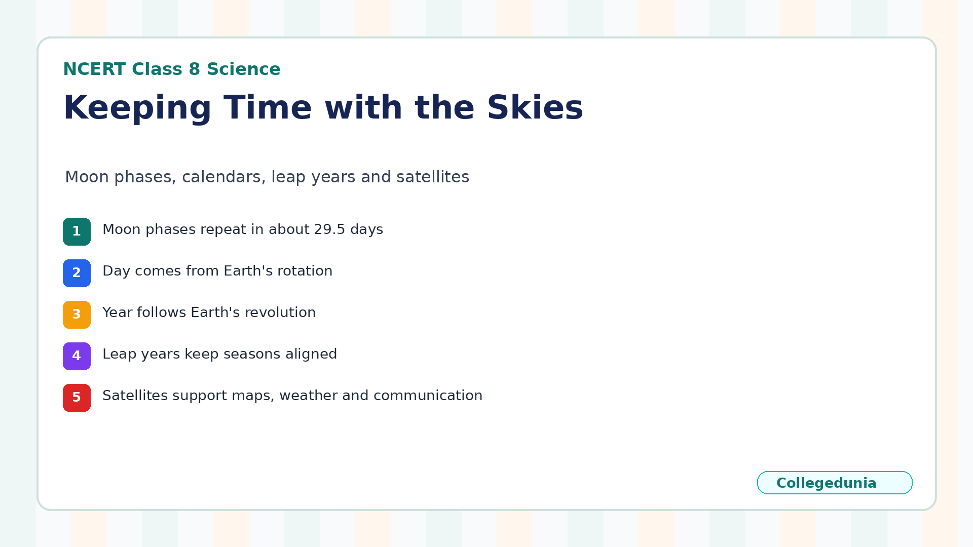 NCERT Solutions Class 8 Science Chapter 11 Keeping Time with the Skies