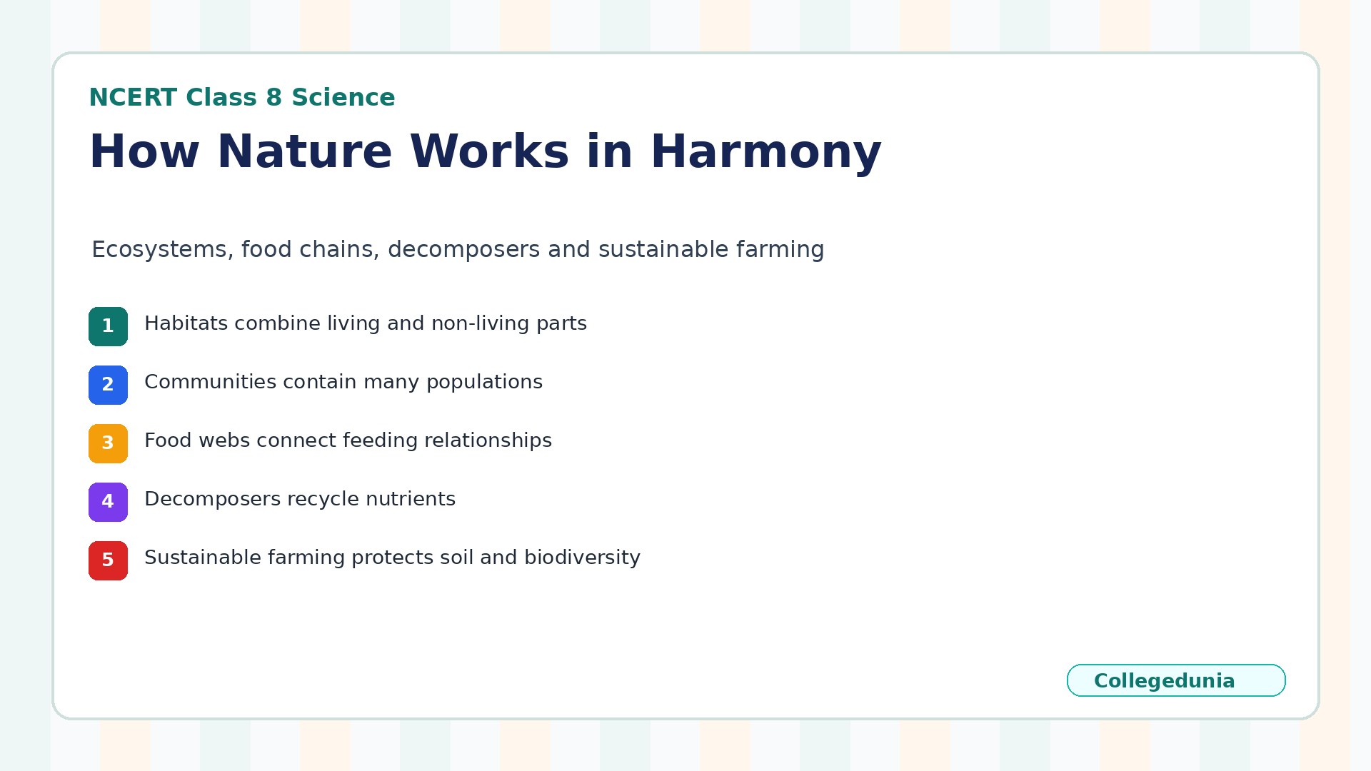 NCERT Solutions Class 8 Science Chapter 12 How Nature Works in Harmony