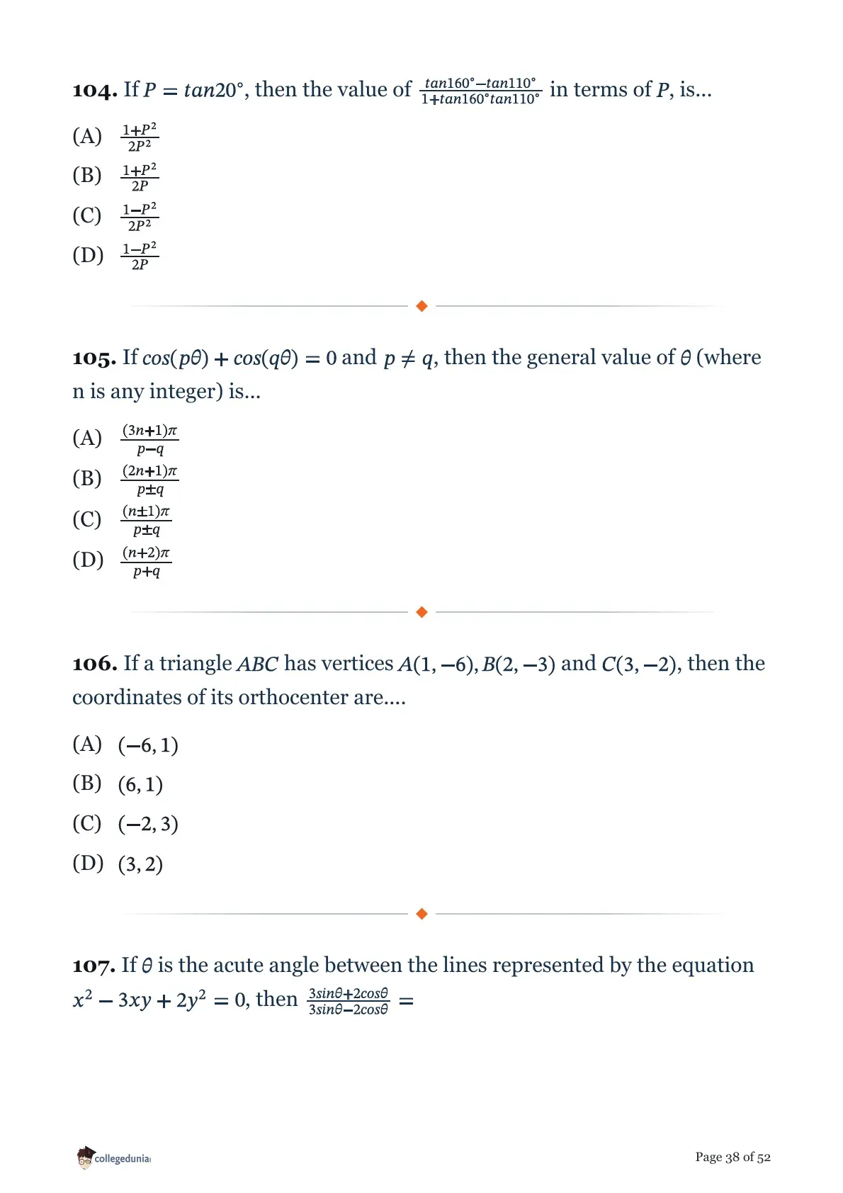 MHT CET 2026 April 15 Shift 1 PCM Question Paper page 38