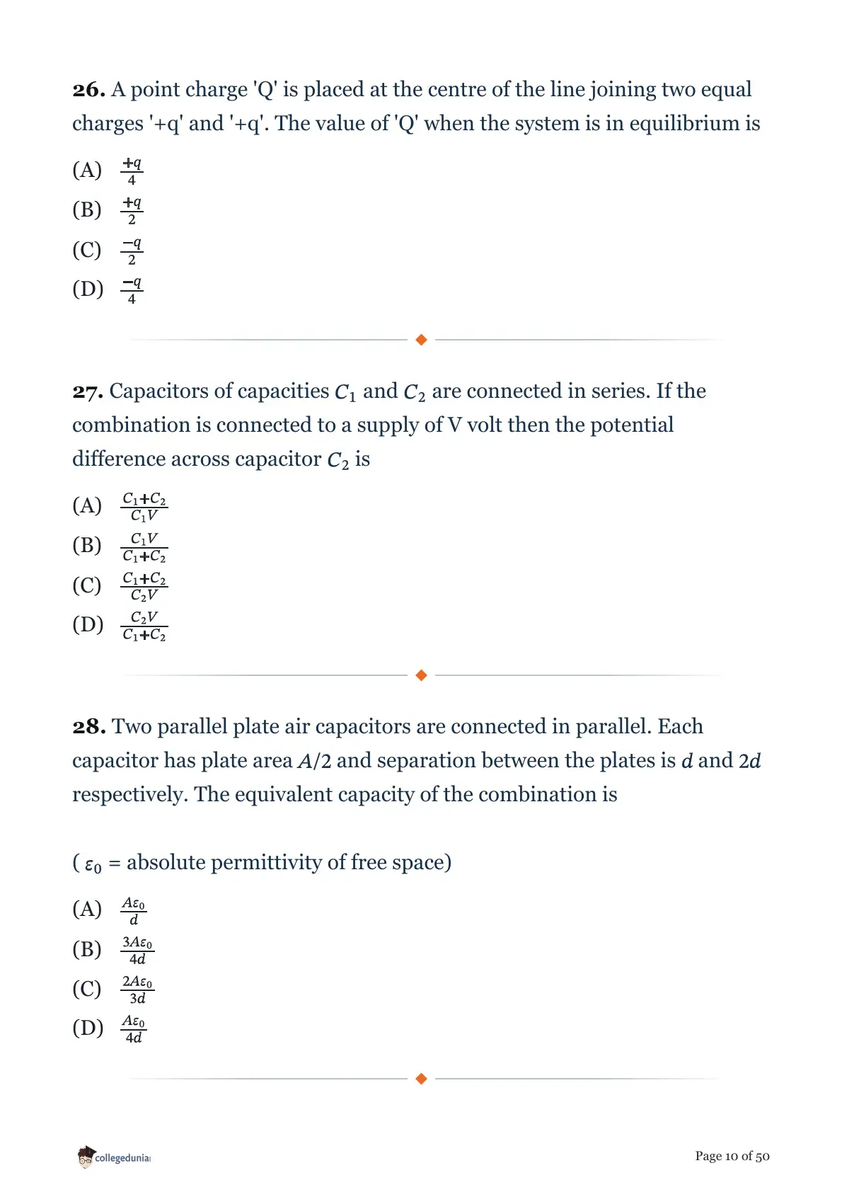 MHT CET 2026 April 15 Shift 2 PCM Question Paper page 10