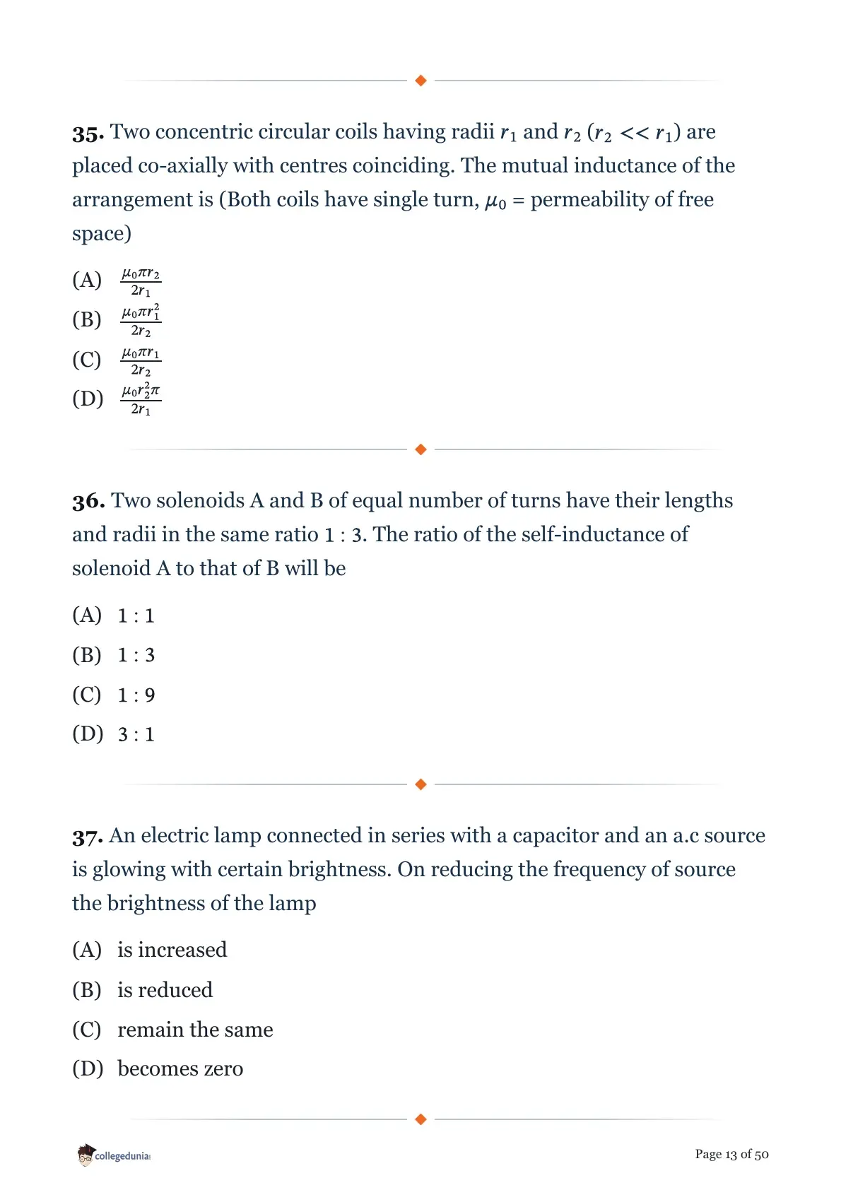 MHT CET 2026 April 15 Shift 2 PCM Question Paper page 13