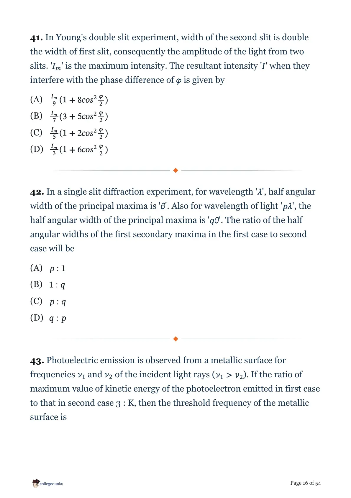 MHT CET 2026 April 17 Shift 1 PCM Question Paper page 16