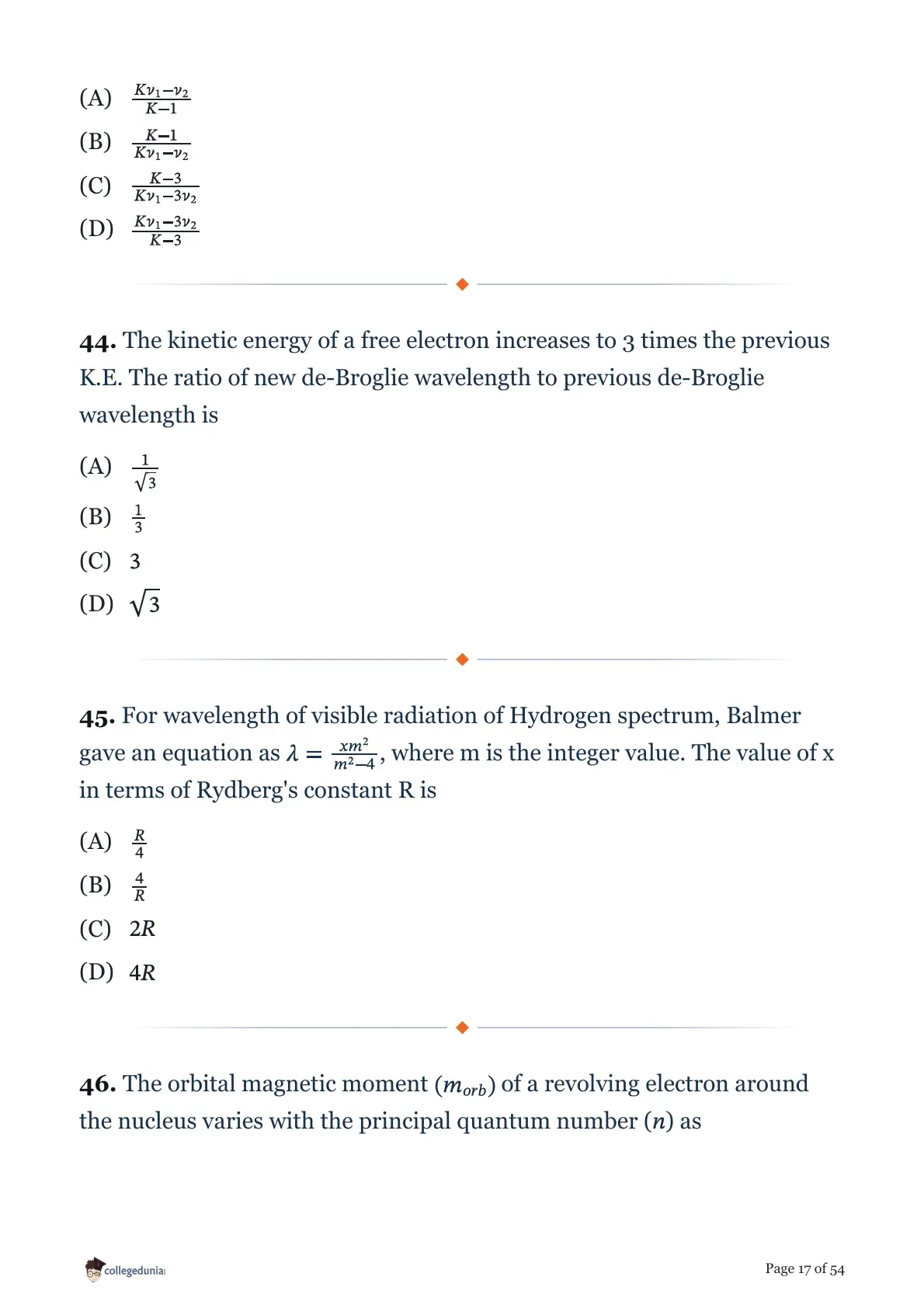 MHT CET 2026 April 17 Shift 1 PCM Question Paper page 17