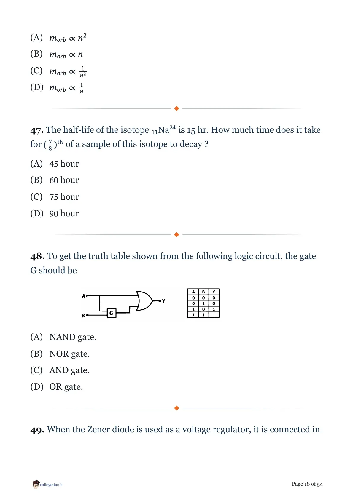 MHT CET 2026 April 17 Shift 1 PCM Question Paper page 18