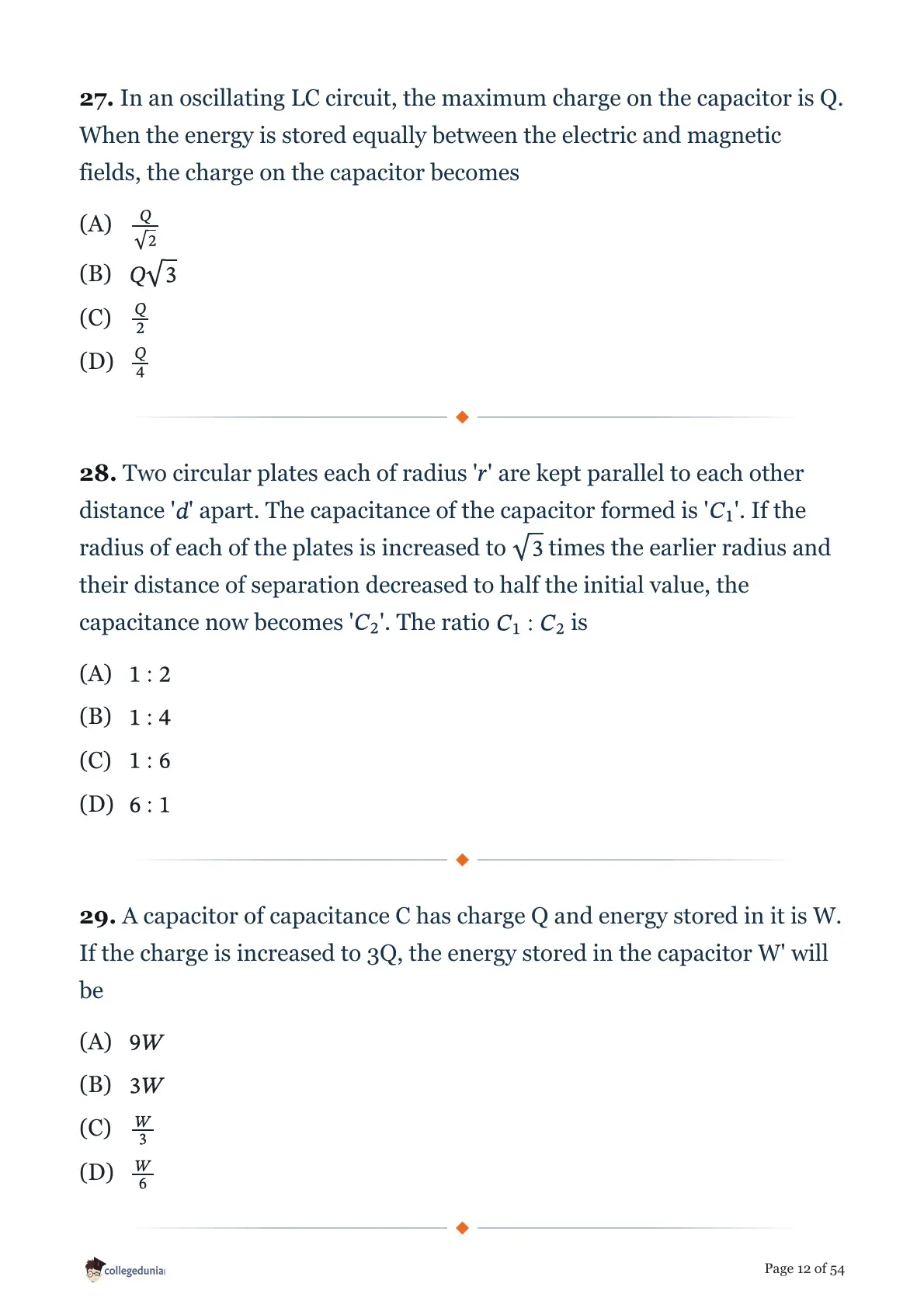MHT CET 2026 April 18 Shift 1 PCM Question Paper page 12